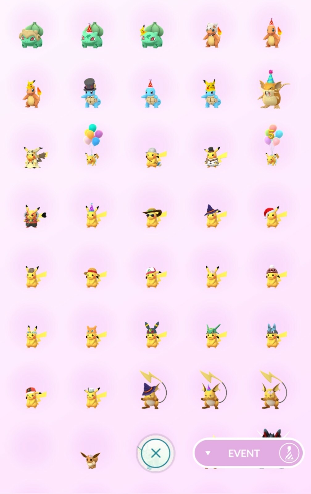 Rare Costumed Pokemon Trade Go (Pikachu Mimikyu Costume and more )