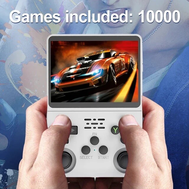 R36S Handheld Video Game Linux System 3.5inch Screen, 15,000 Games 64GB – Purple