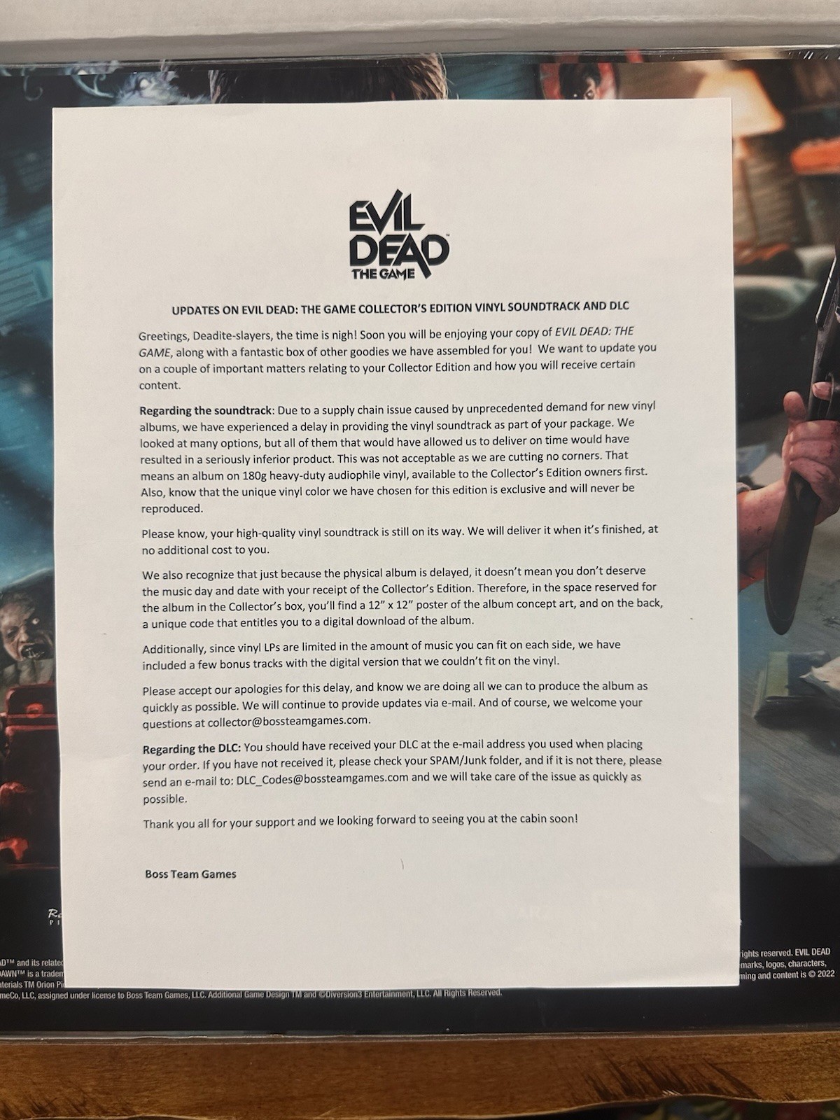XBOX SERIES X/ONE EVIL DEAD THE GAME COLLECTOR’S EDITION
