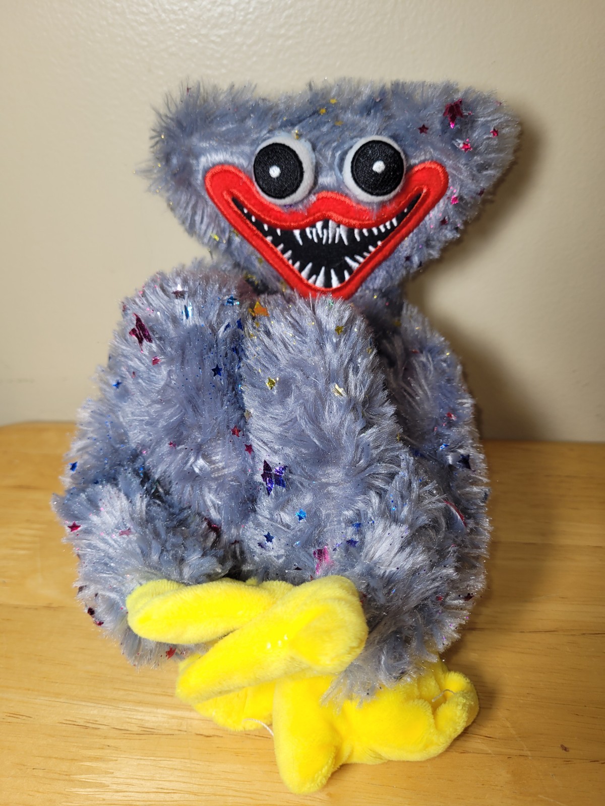 Poppy Playtime Gray Huggy Wuggy Starry Fur Plush Stuffed Animal Hug Hands
