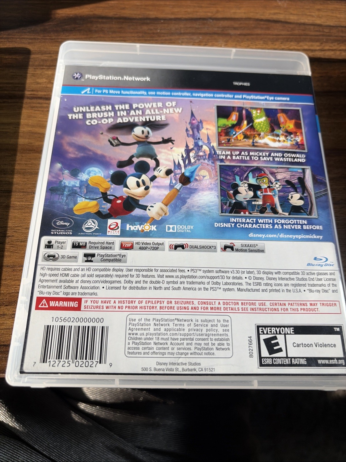 Disney Epic Mickey 2: The Power of Two – Playstation 3 Game Tested Cib