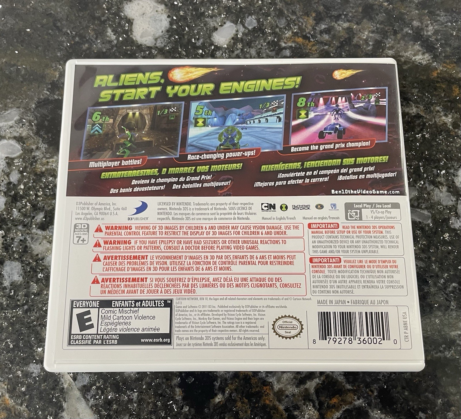 Ben 10: Galactic Racing (Nintendo 3DS, 2011) COMPLETE CIB TESTED NICE!!