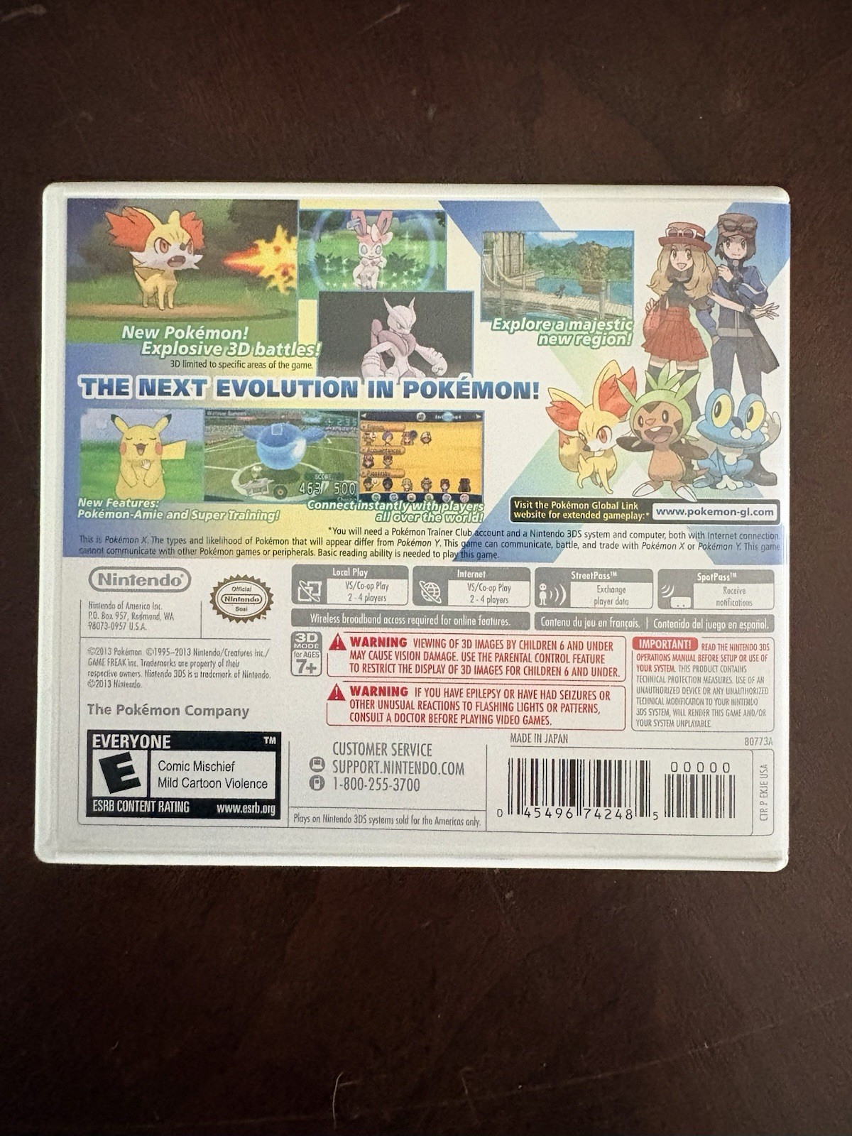 Pokémon X Nintendo 3DS, with Case and Manual, Tested; Complete