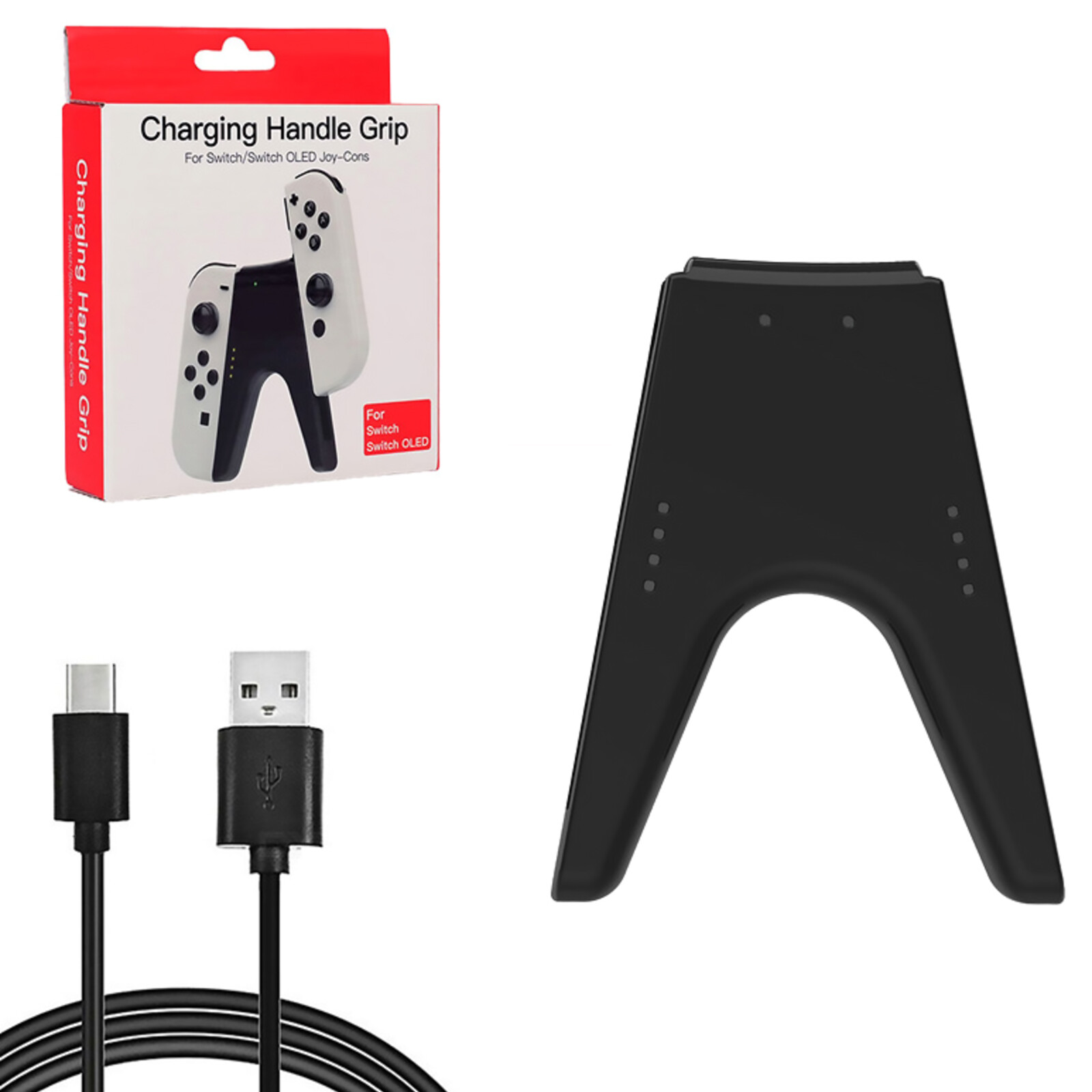 For Nintendo Switch JoyCon Bridge V shaped Handle Holder Charging Grip Dock ABS