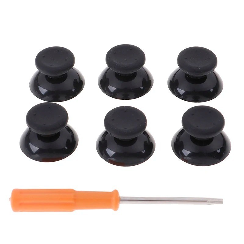 7pcs Black 3d Analog Stick for Xbox 360 Controller Thumbsticks Caps