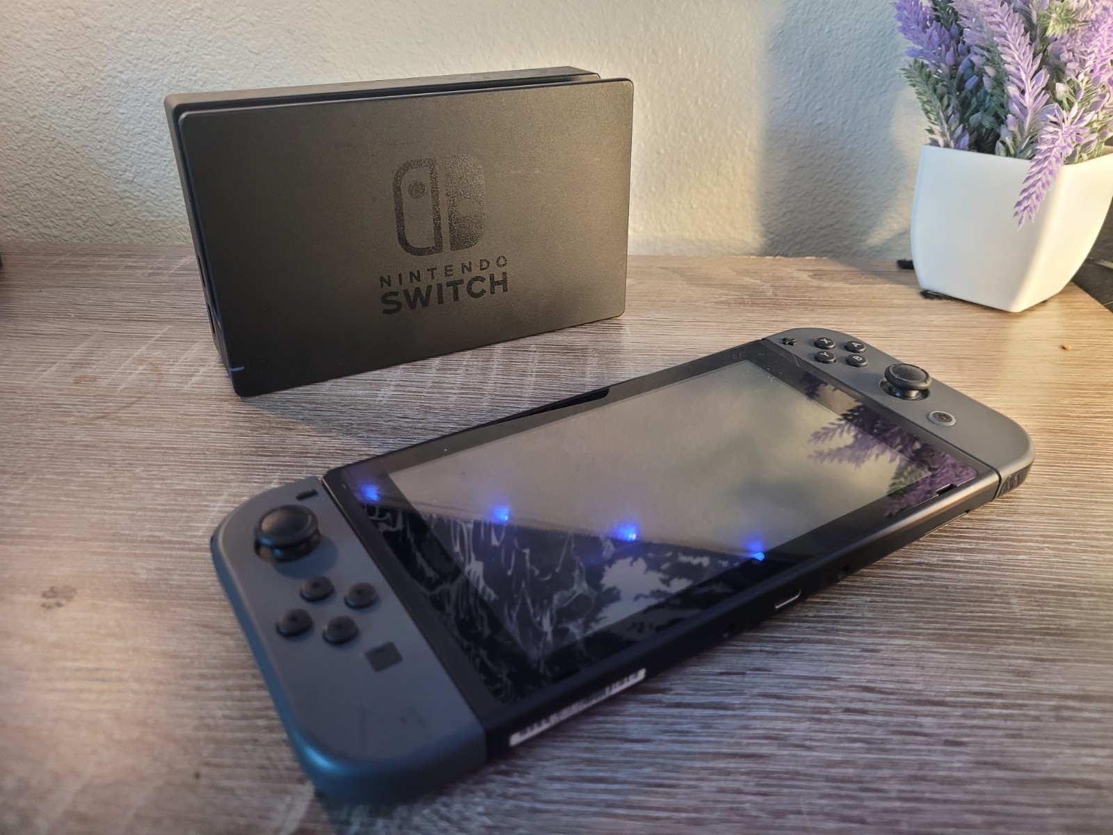 Nintendo Switch HAC-001, Dock, and A/C – Grade C- *Screen Blemish, Bad Battery*