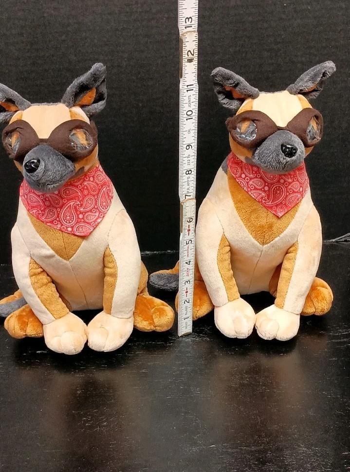 Fallout 4 Dogmeat Plush W/Bandana & Goggles Bethesda Dogmeat 11″ Lot Of TWO
