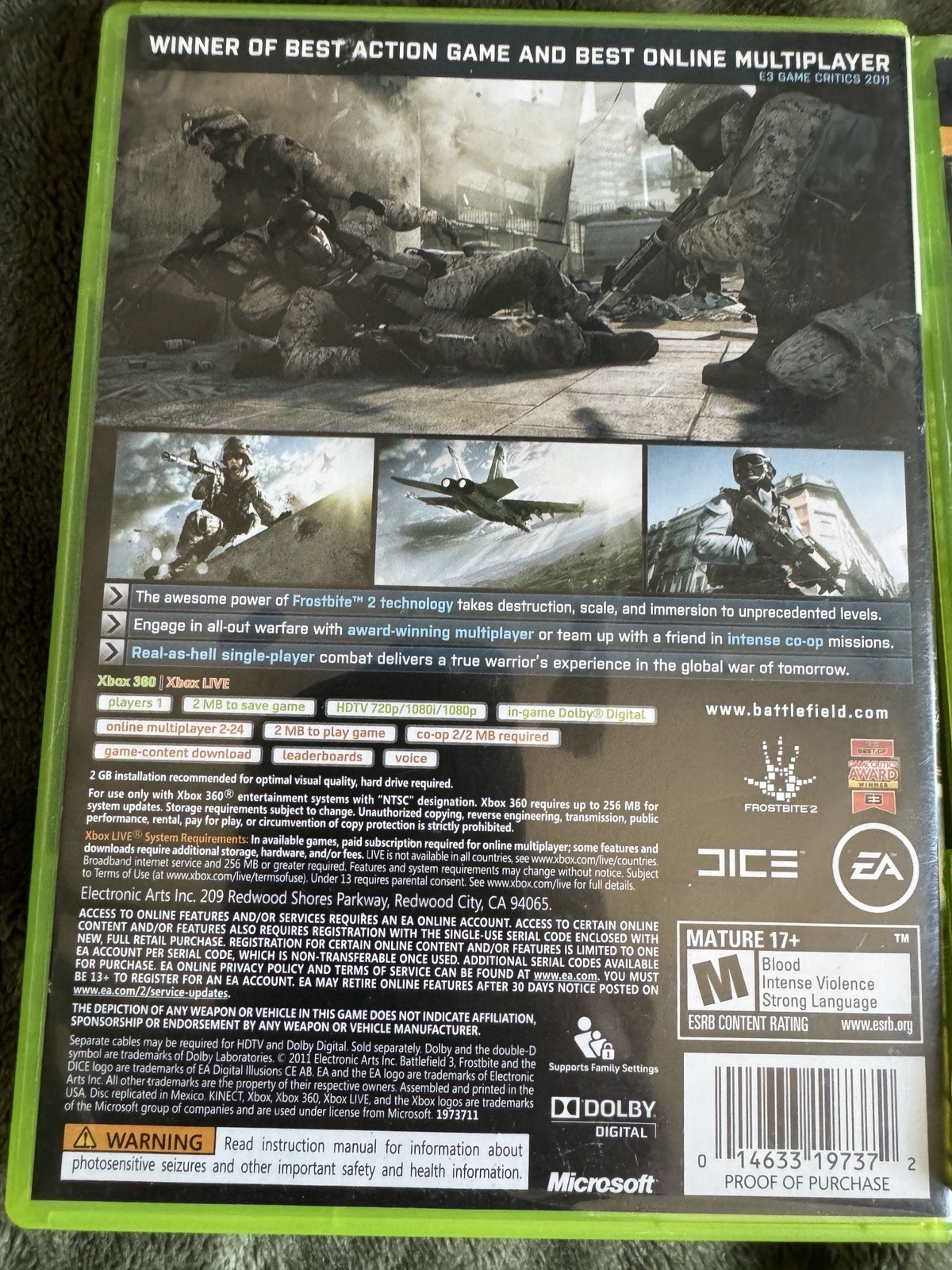 Battlefield 3 & Battlefield 4 Xbox 360 Lot Tested BF4 CIB BF3 Case & Discs