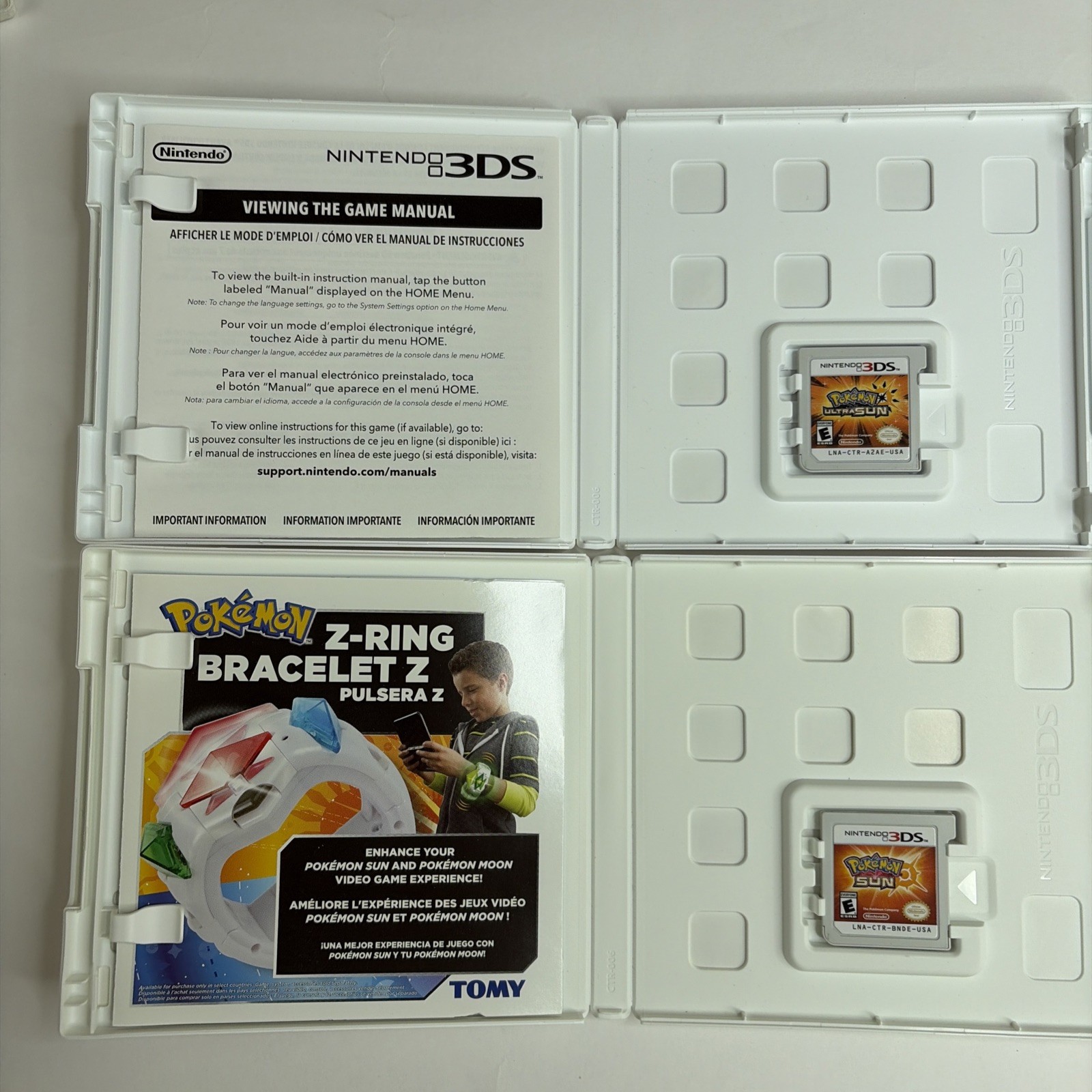 Pokemon Ultra Sun Y Omega Ruby Nintendo 3DS 4 Game In Box Bundle Authentic