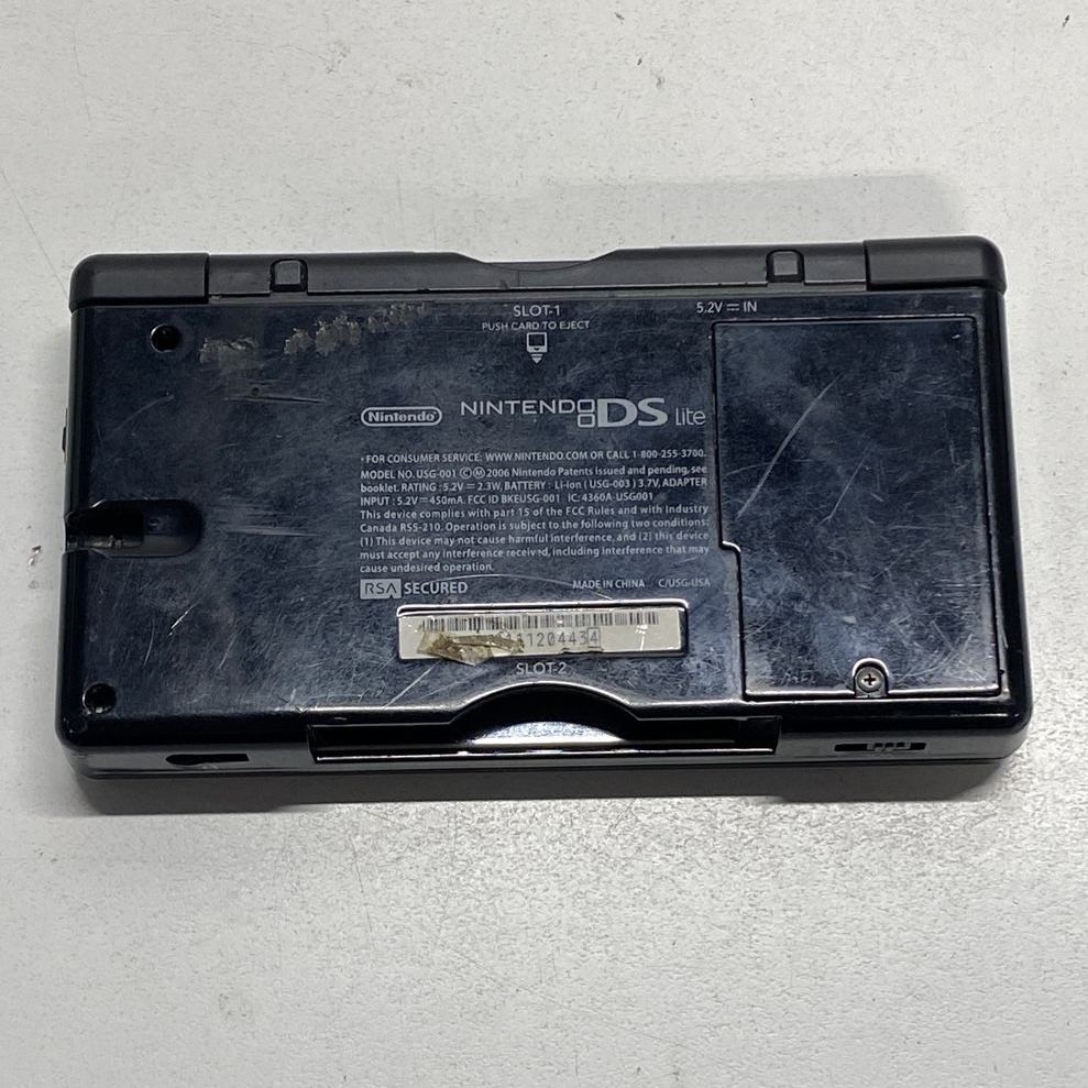 Nintendo DS Lite Onyx Black Handheld Console USG-001 For Parts or Not Working