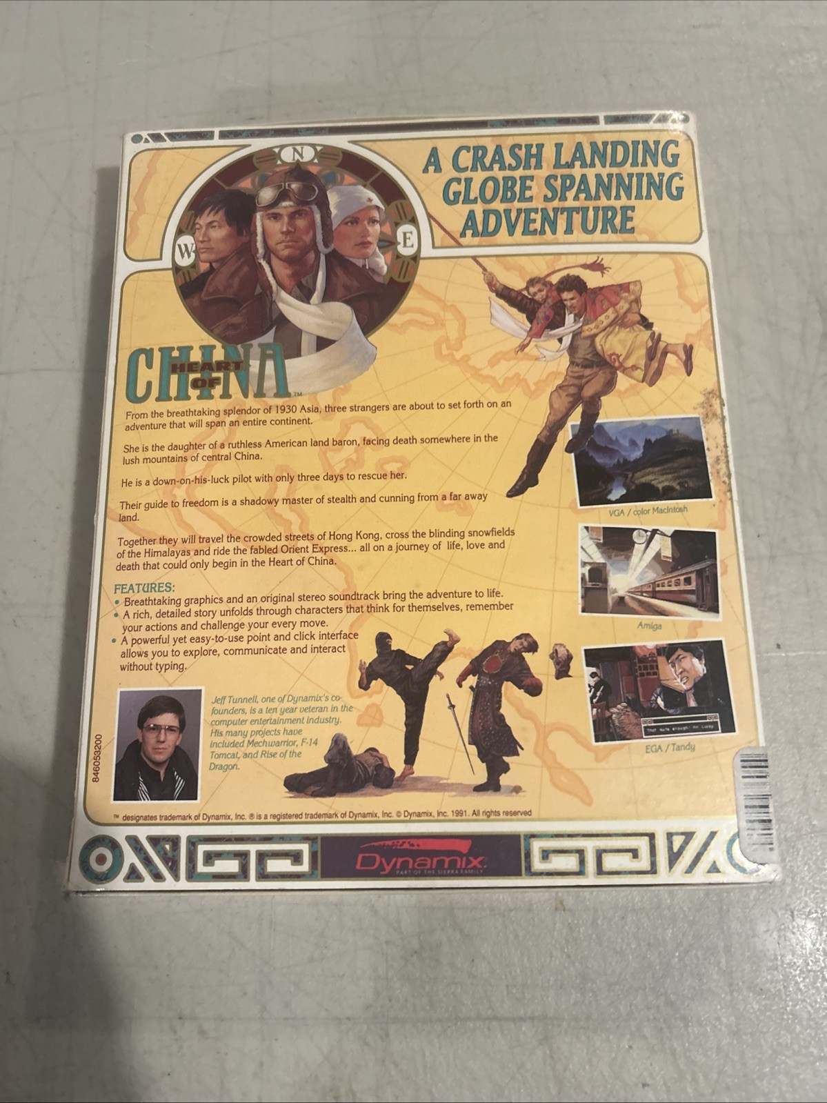 Heart Of China BIG BOX PC Amiga 3.5″ Floppy Big Box Adventure Game Dynamix CIB