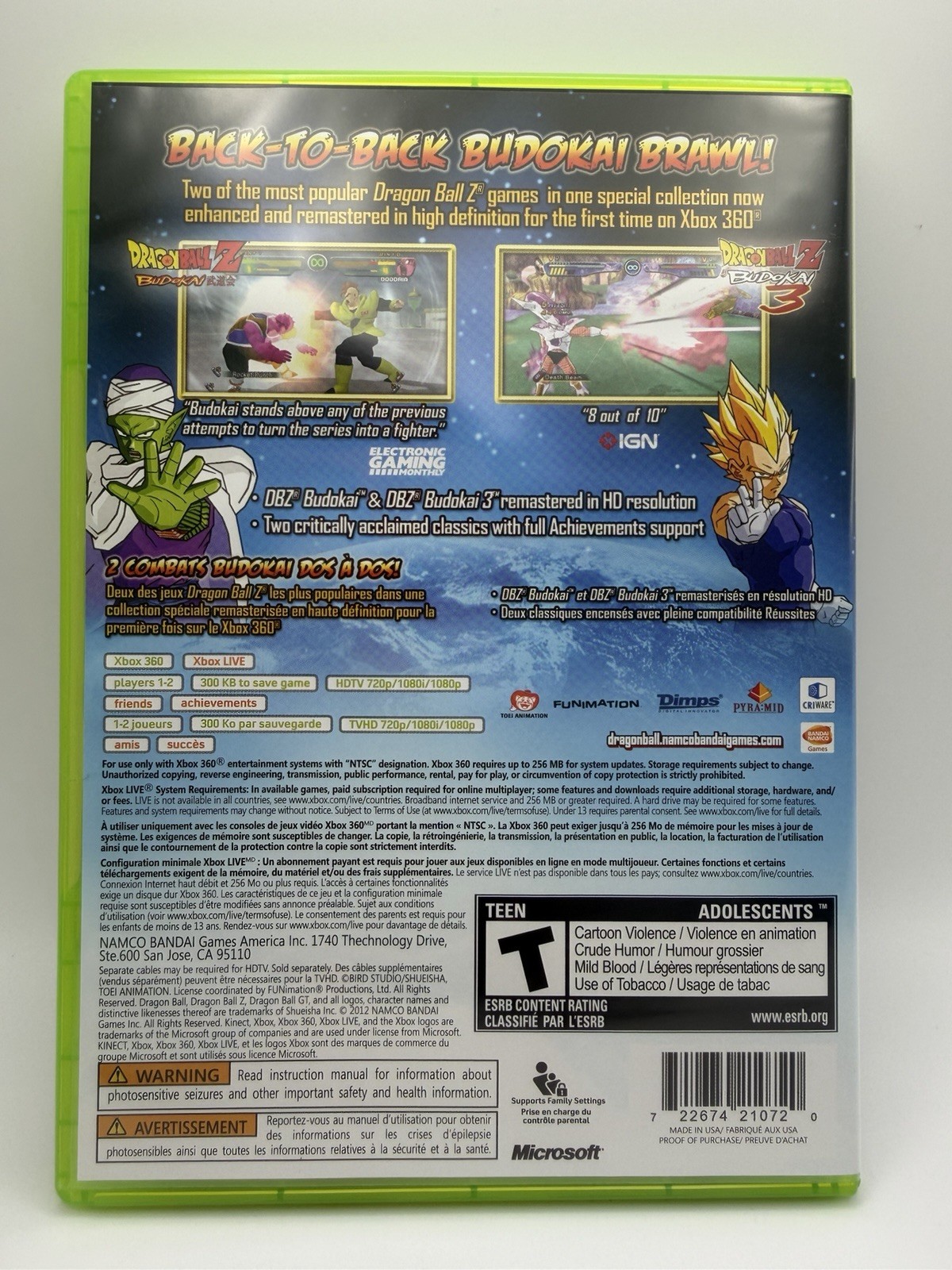 Dragon Ball Z: Budokai HD Collection (Microsoft Xbox 360, 2012) CIB Complete