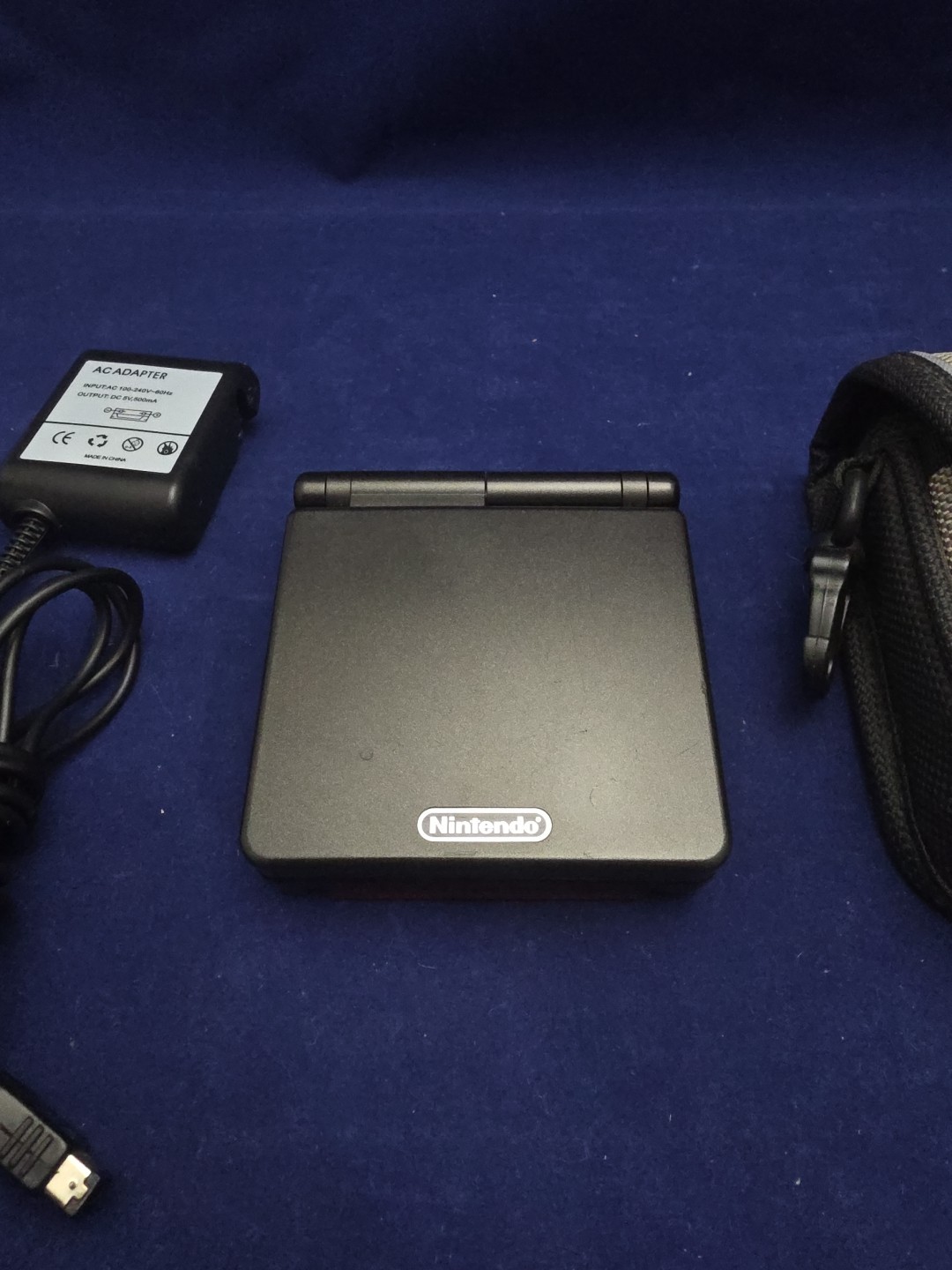 Nintendo Game Boy Advance SP Onyx Black Generic Charger Carry Case