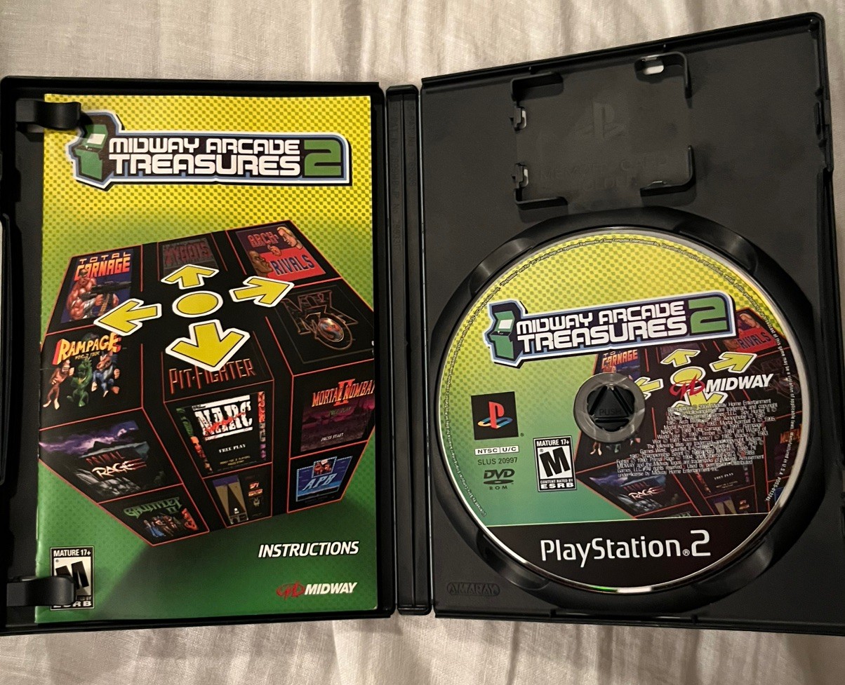 Midway Arcade Treasures 2 (Sony PlayStation 2, 2004) Complete Tested