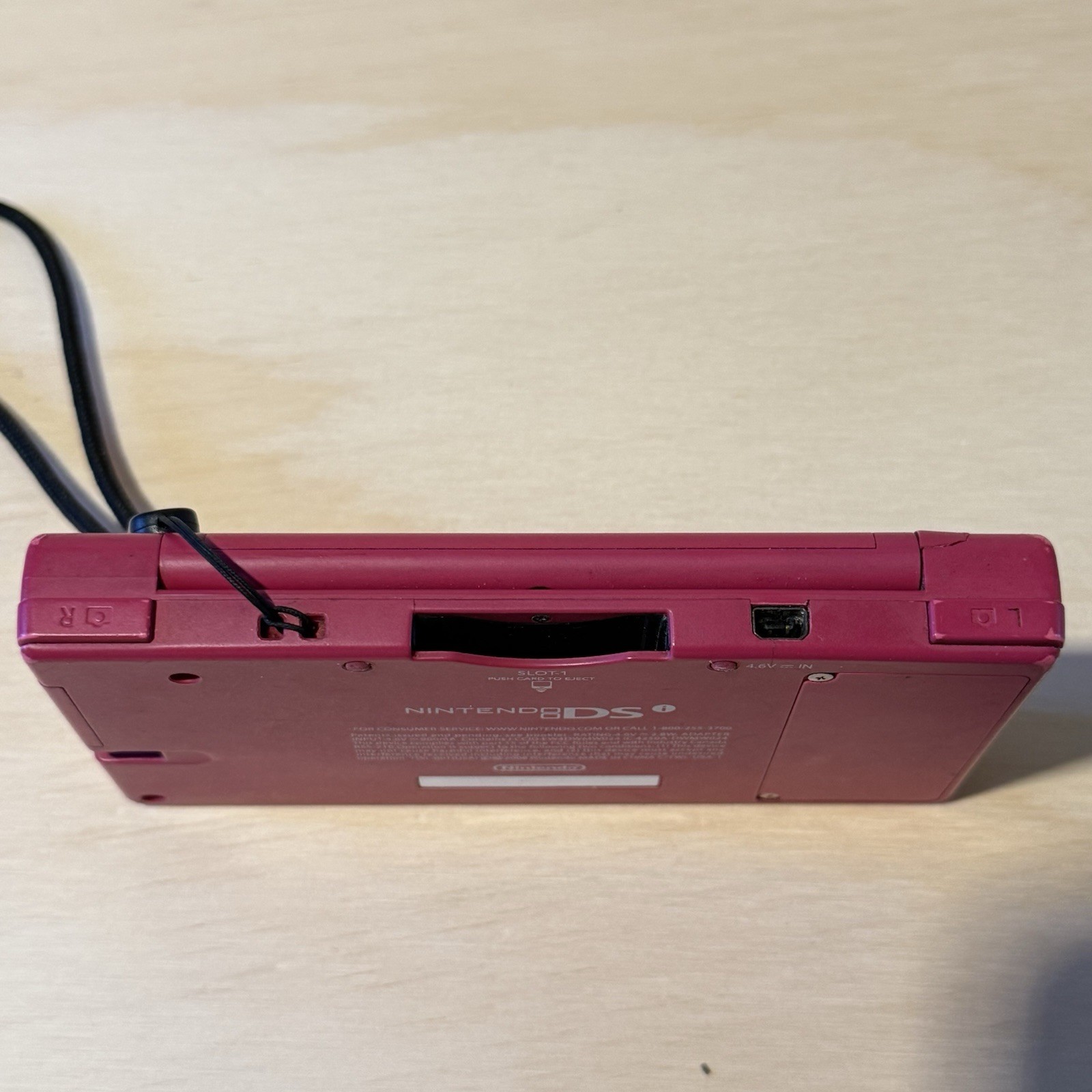 Nintendo DSi Console Hot Pink No Charger Tested Good Loose Top Hinge Read Info!