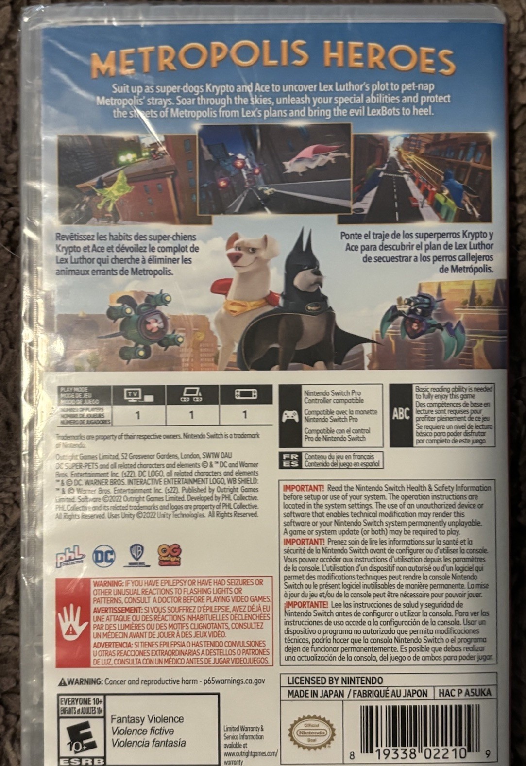 Outright Games DC League of Super-Pets Krypto & Ace Switch NTSC-U/C E10+ 2022