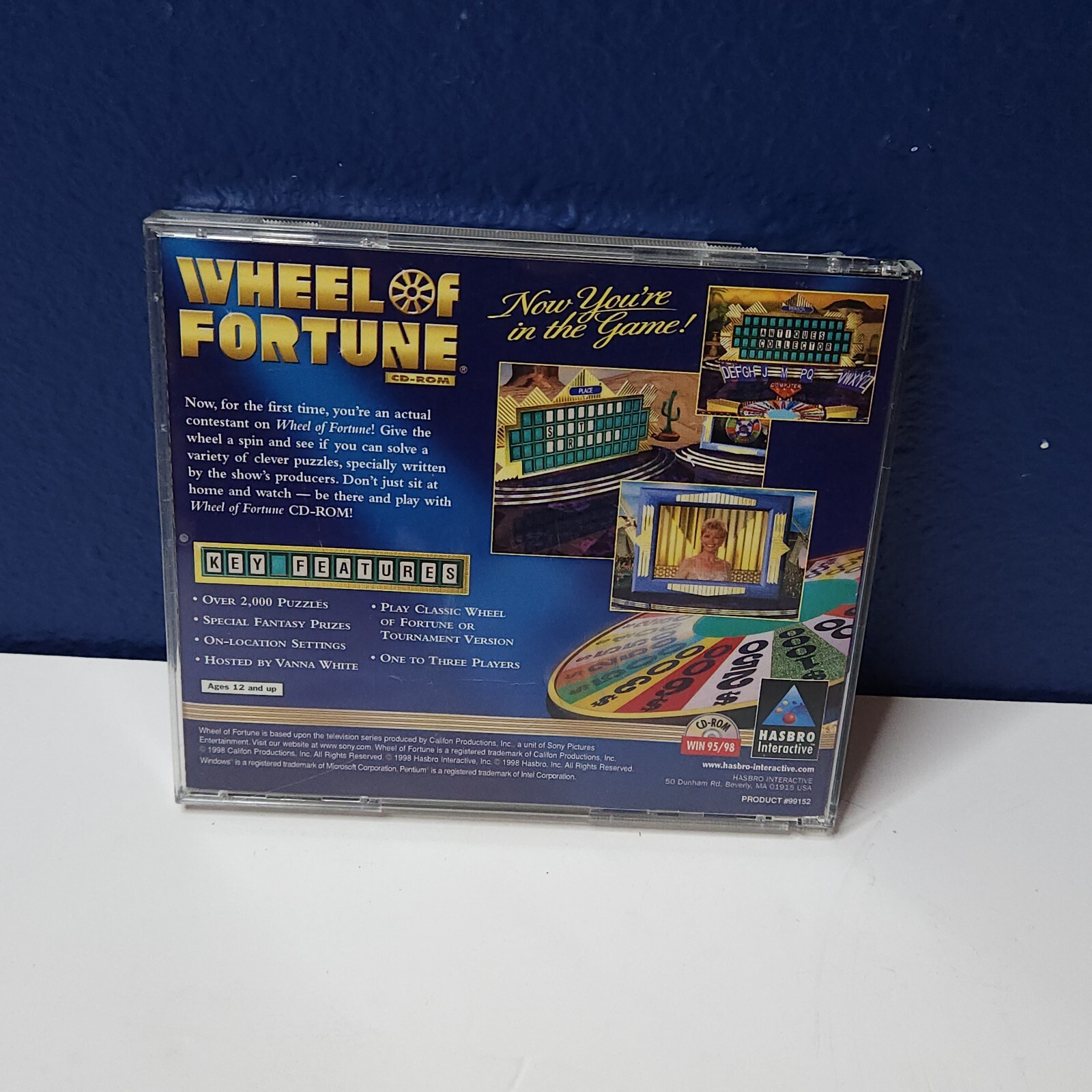 Wheel Of Fortune PC CD-ROM Game Hasbro Int. Califon Prod. 1998 for Windows 95/98
