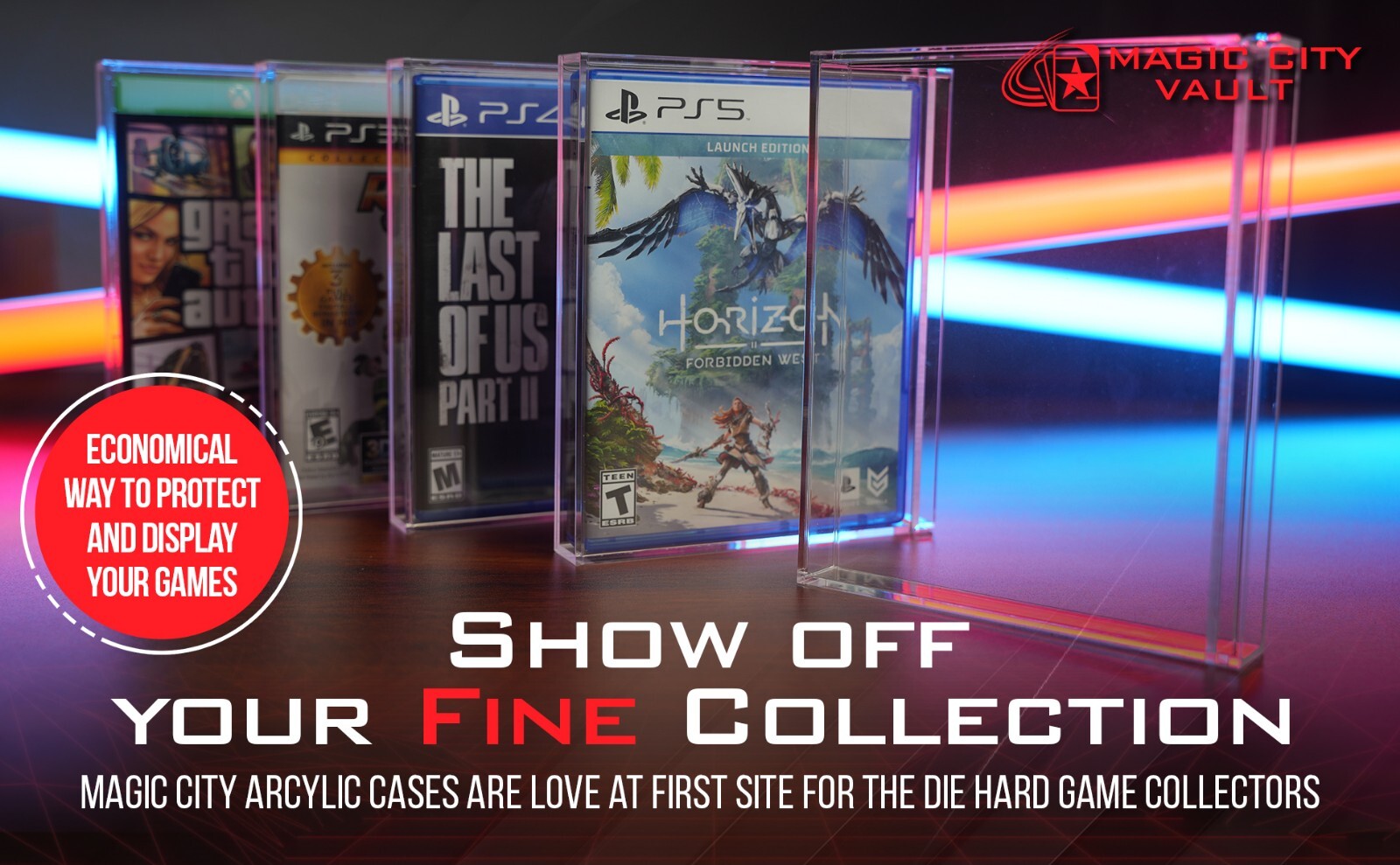 Acrylic UV Protected Video Game Display Case- N64, NES, Xbox, Playstation & More