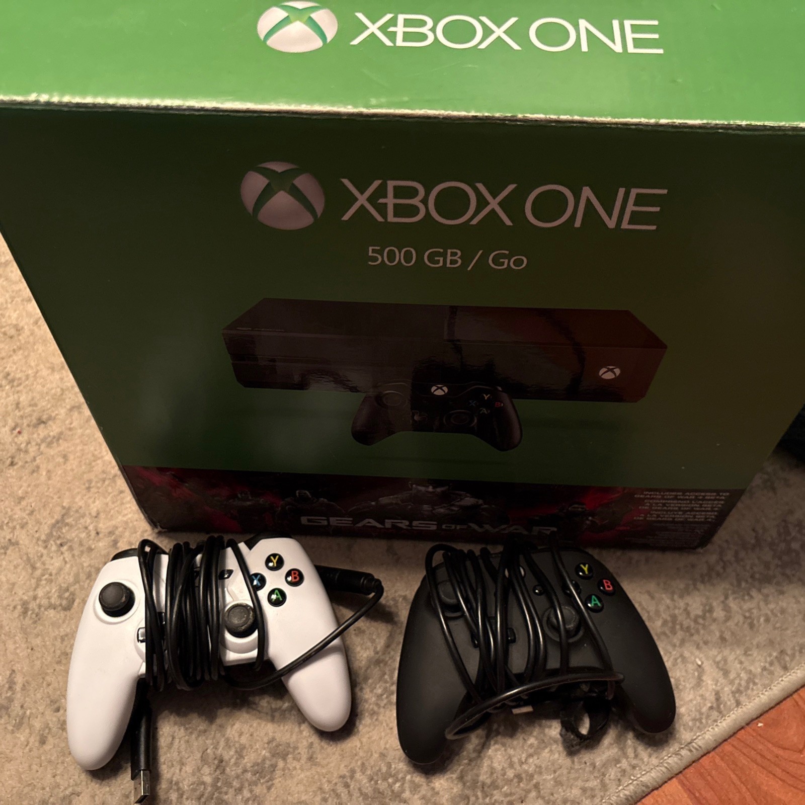 Xbox One 500 GB Black Console With Two Wired Controllers