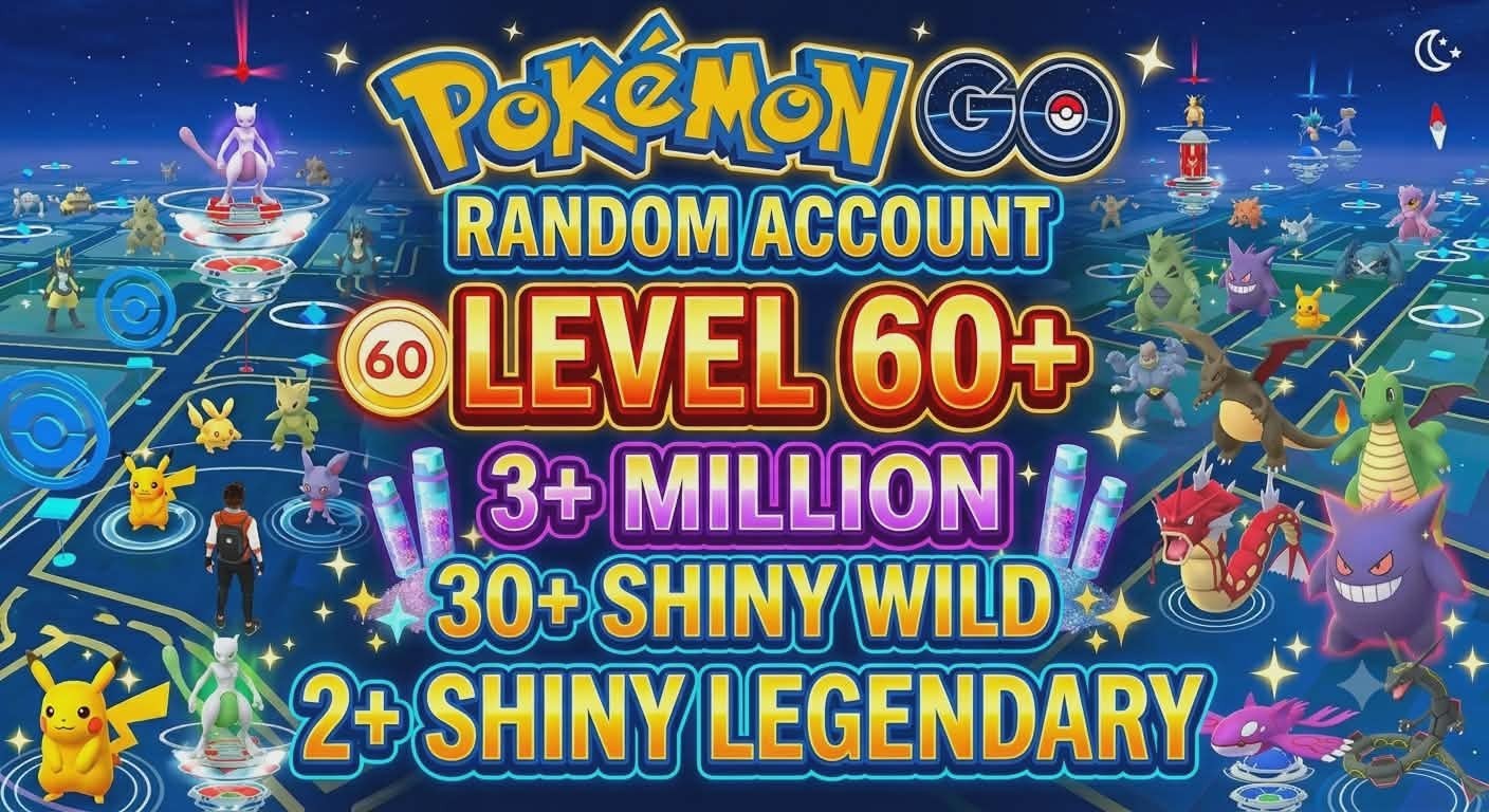 Pokémon Acc Go Random – Level 60+, 30+ Shiny,2+ Shiny Legend, 3M+ Stardust !