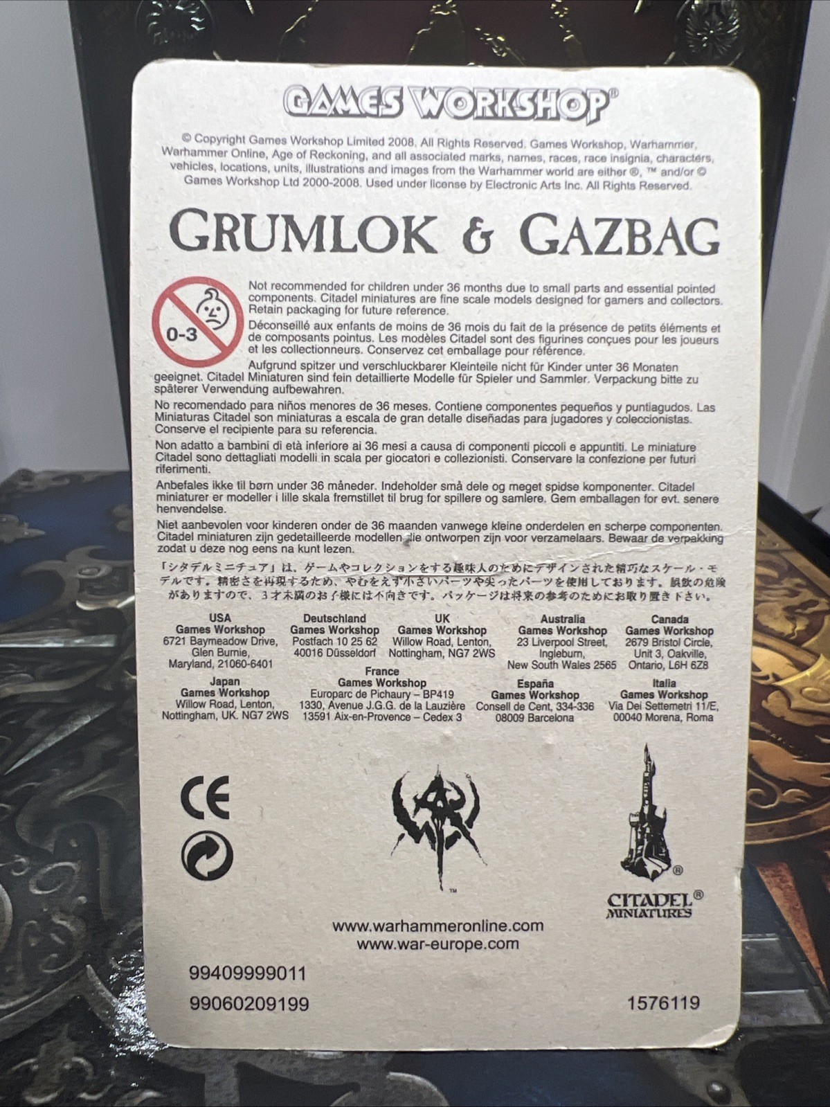 Warhammer Age of Reckoning Collectors Books & Grumlok Gazbag Figure Only NO GAME
