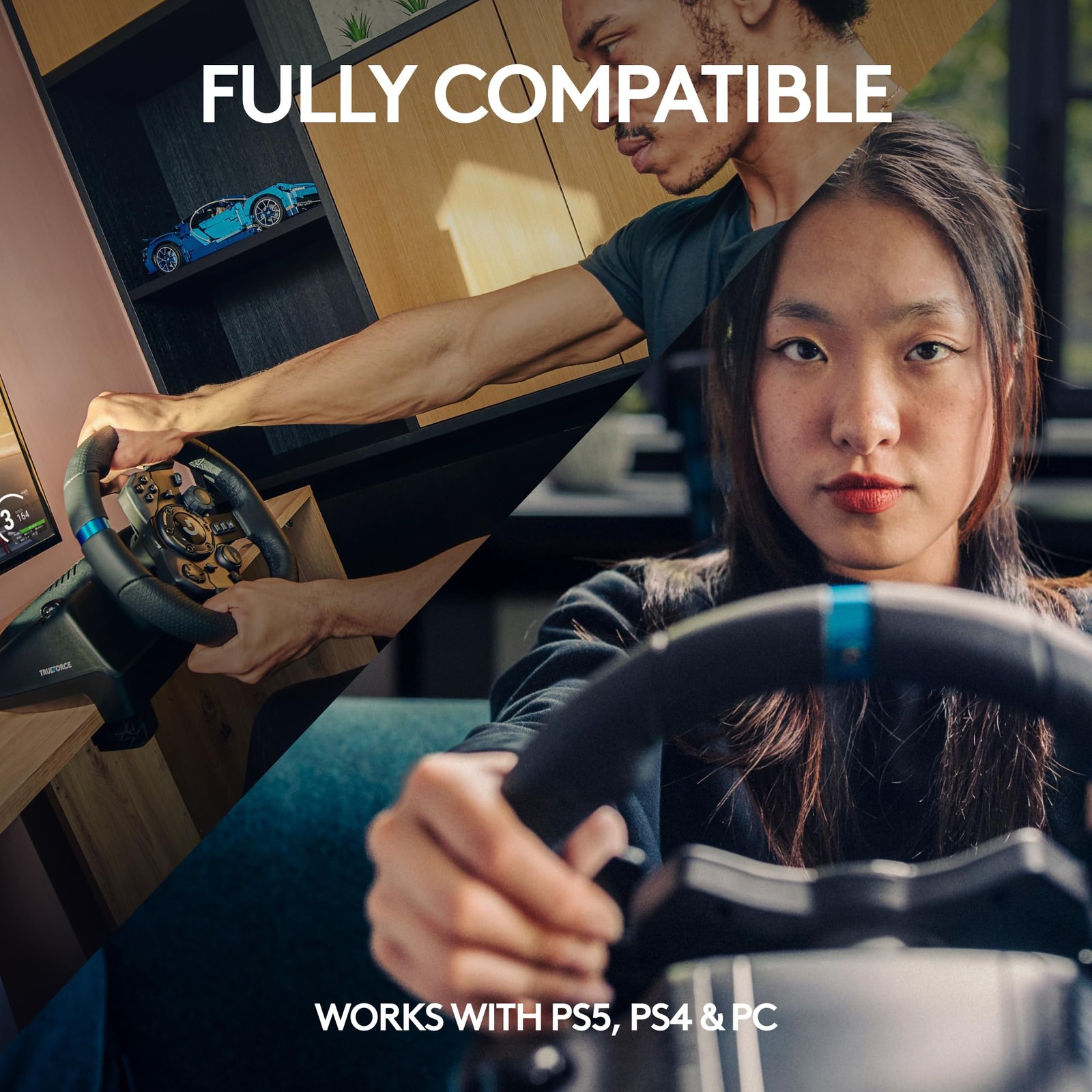 Logitech G923 Racing Wheel and Pedals for PS5 PS4 and PC-USB-PLUGA-N 941-000147