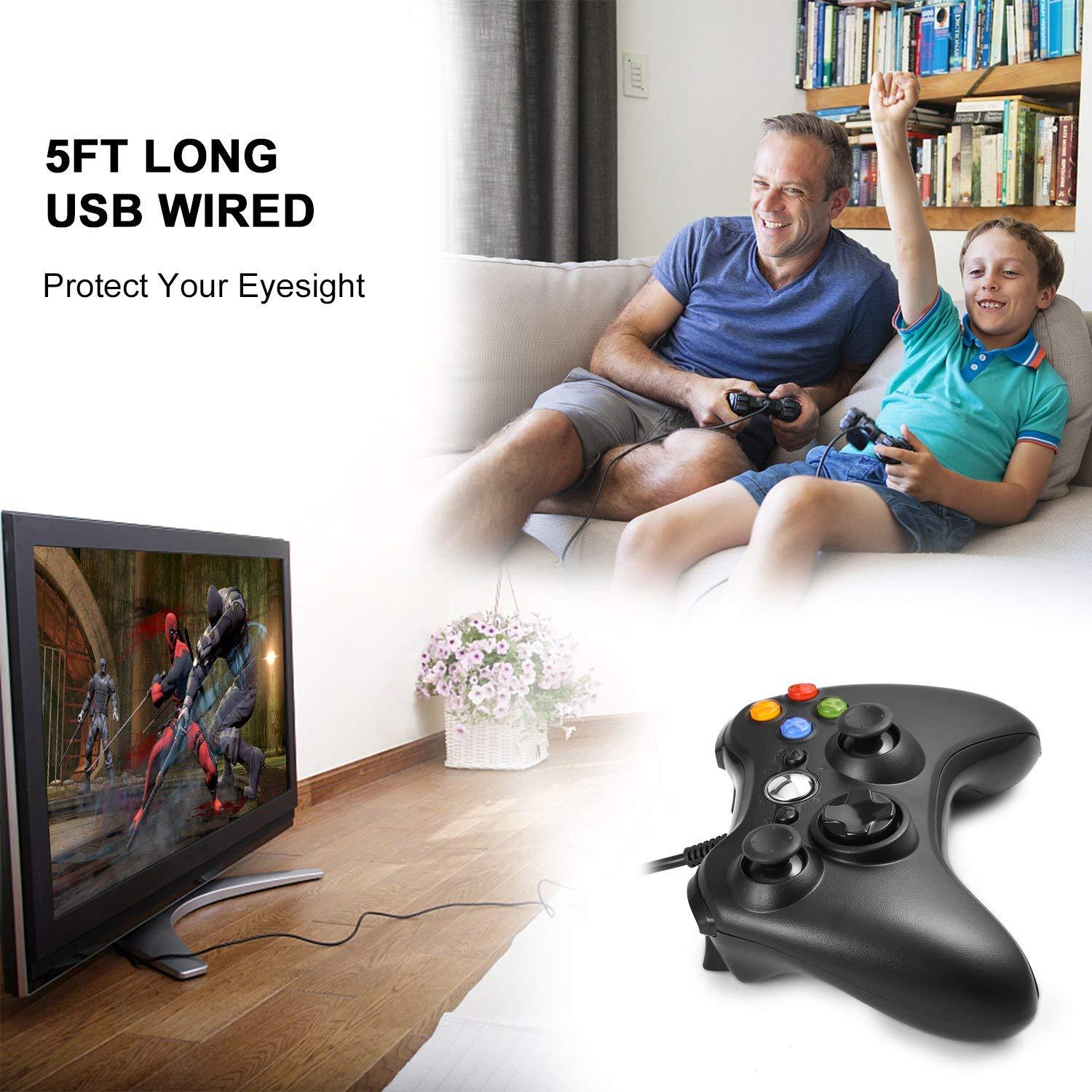 Wired USB Game Controller Joystick for Microsoft Xbox 360 PC Windows XP 7 8 10