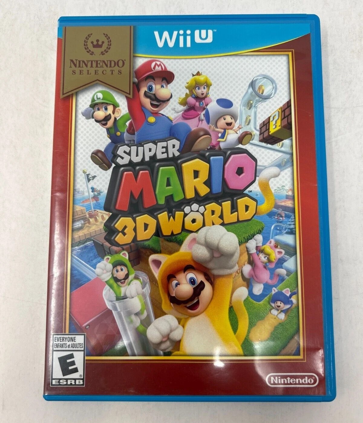 Case and Manual Only NO GAME Super Mario 3D World Nintendo Wii U Authentic