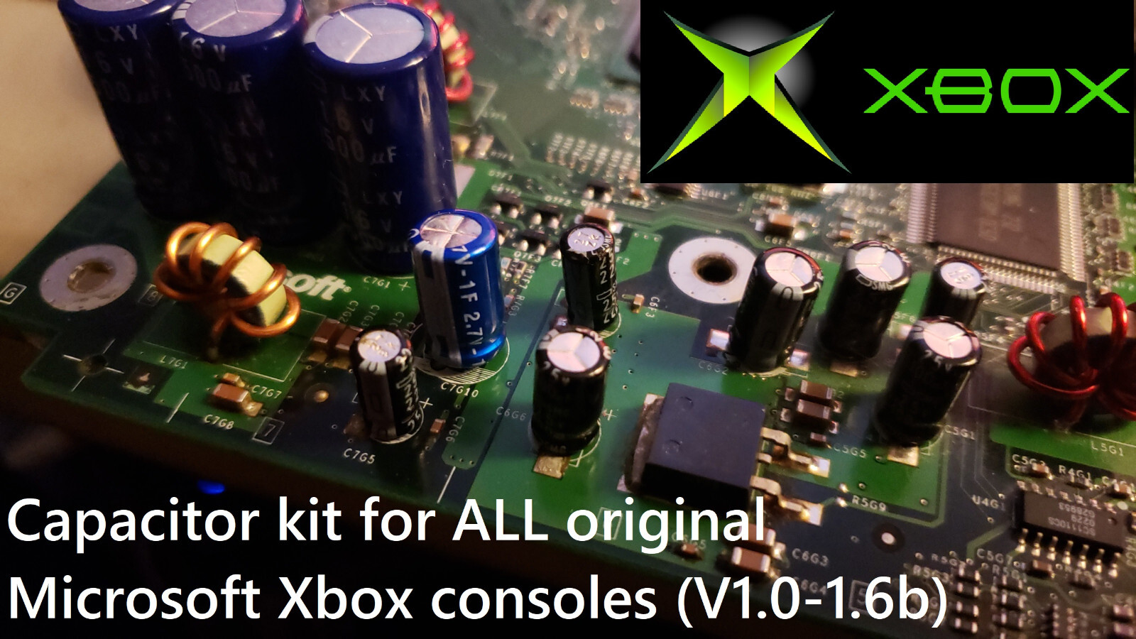 Original Xbox CPU Capacitor Kit/Clock cap for ALL Motherboards (Japan/US Caps)