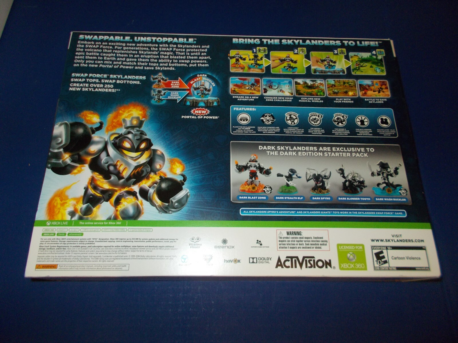 Skylanders Swap Force Dark Edition XBOX 360 ActiVision Figures Starter Game New