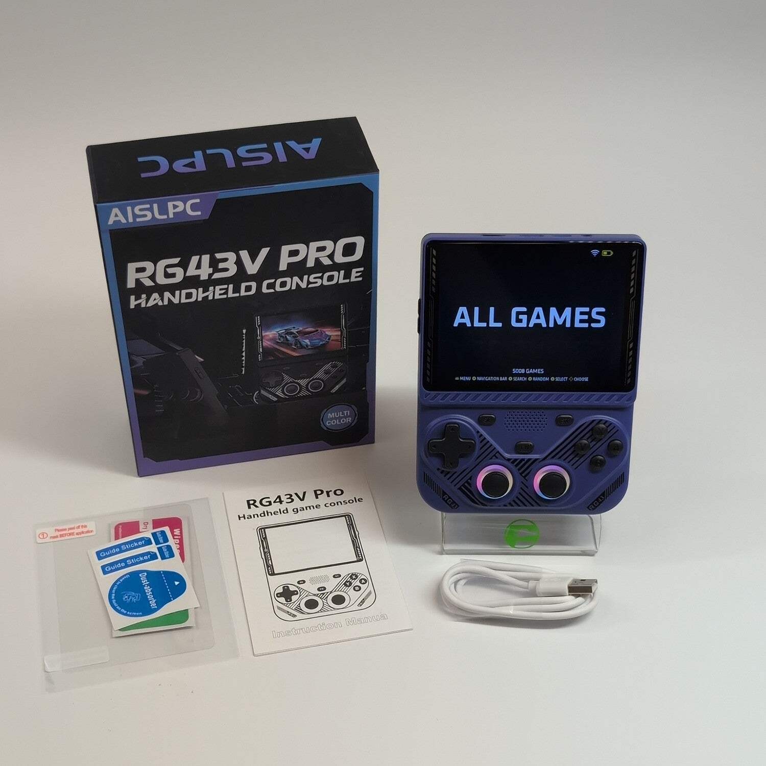 AISLPC – RG43V PRO Retro Handheld Game Console 64GB Blue