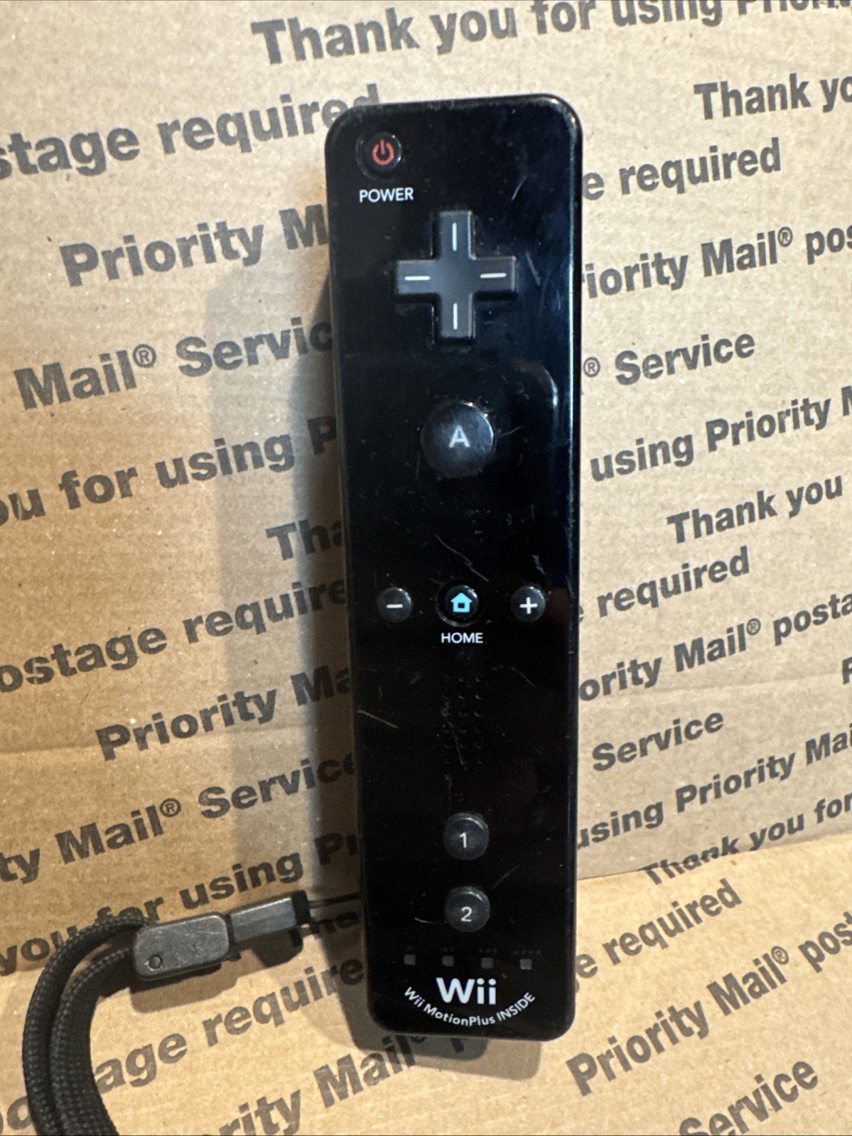 Black Wii Motion Plus Wii Remote Not Tested No Back (RVL-036)