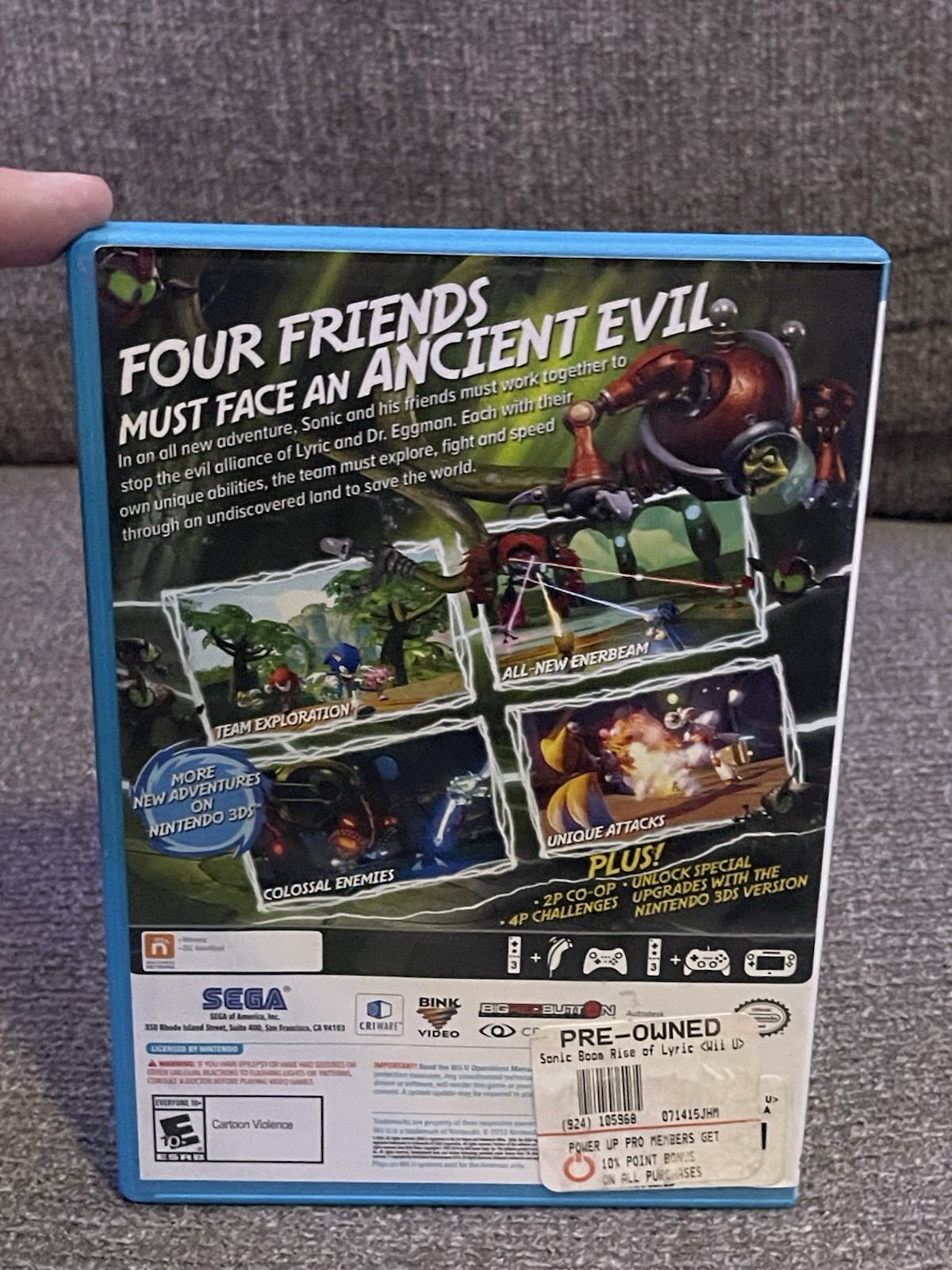 Sonic Boom: Rise of Lyric (Nintendo Wii U, 2014)