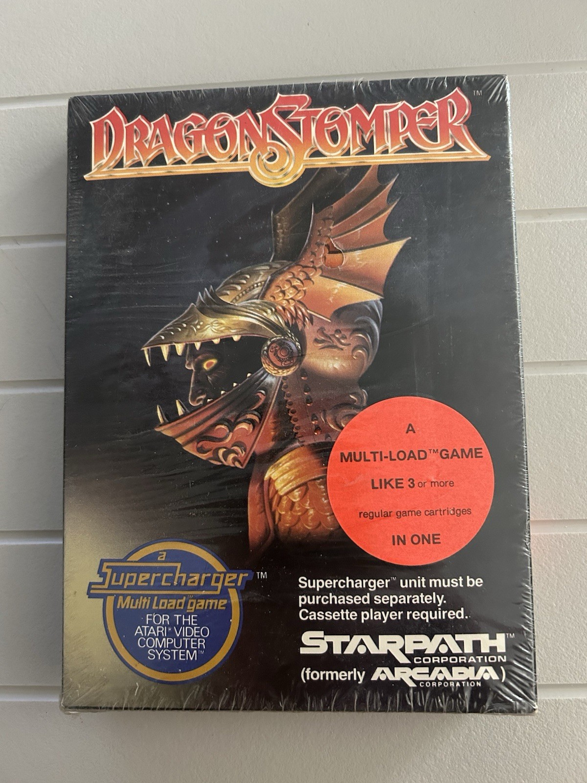 ATARI Dragonstomper (Supercharger Game) Box & Manual & Cassette Tape Sealed