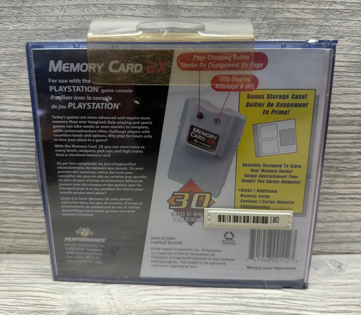 Performance Memory Card 2X For Sony PlayStation 1 PS1 30 Block New Sealed