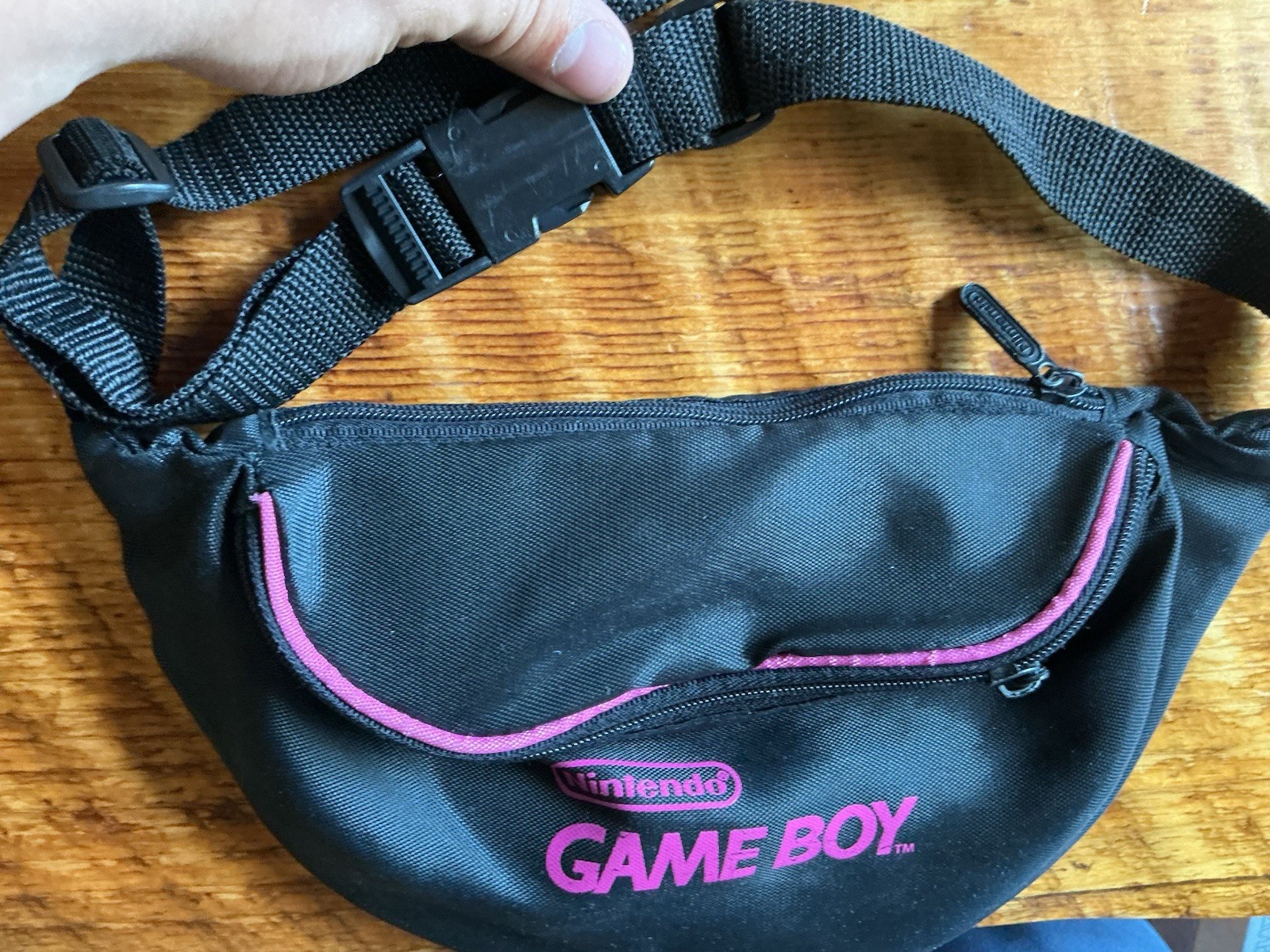 Vintage 90s Nintendo Game Boy Hot Pink Black Fanny Pack Waist Case Bag Travel