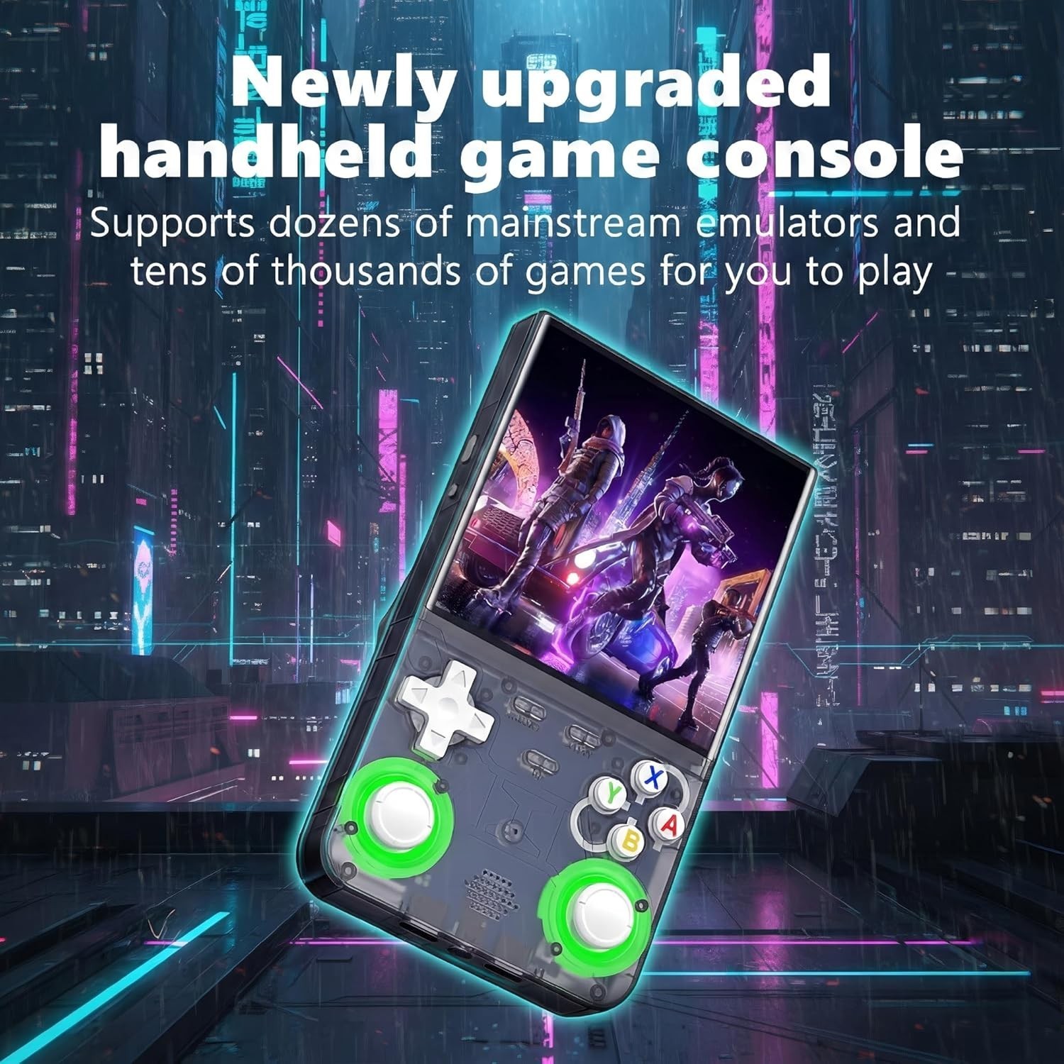 Black R36 Retro Handheld Game Console 4 Inch IPS Screen 20000+ Video Games 128GB