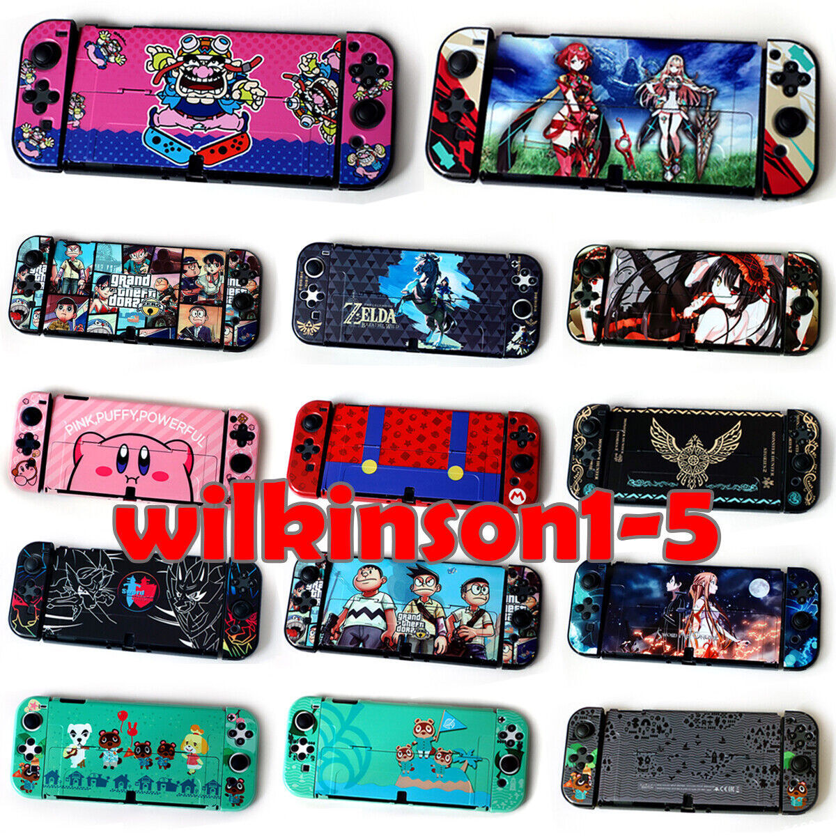 New Protection Case Grip Hard Thin Cover Shell Dockable for Nintendo Switch OLED