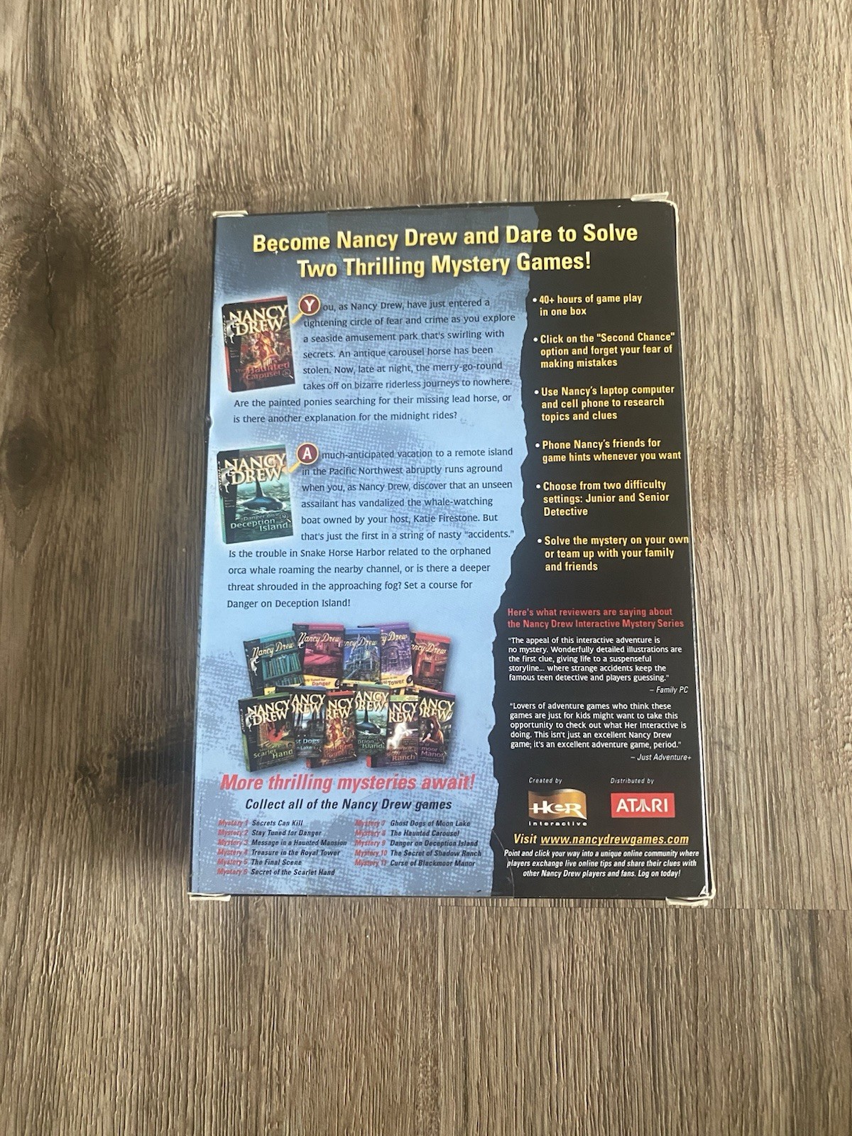 Her Interactive Nancy Drew Double Dare 2 PC CD-ROM Mystery Game 2005 E Manual