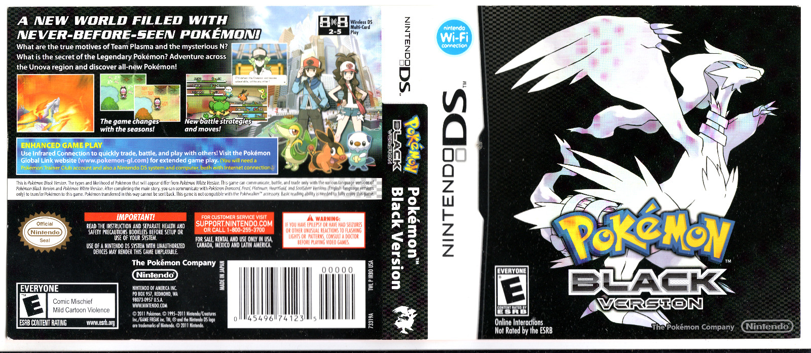 (NO GAME) Pokemon: Black Version (Nintendo DS 2011) Authentic Insert ONLY