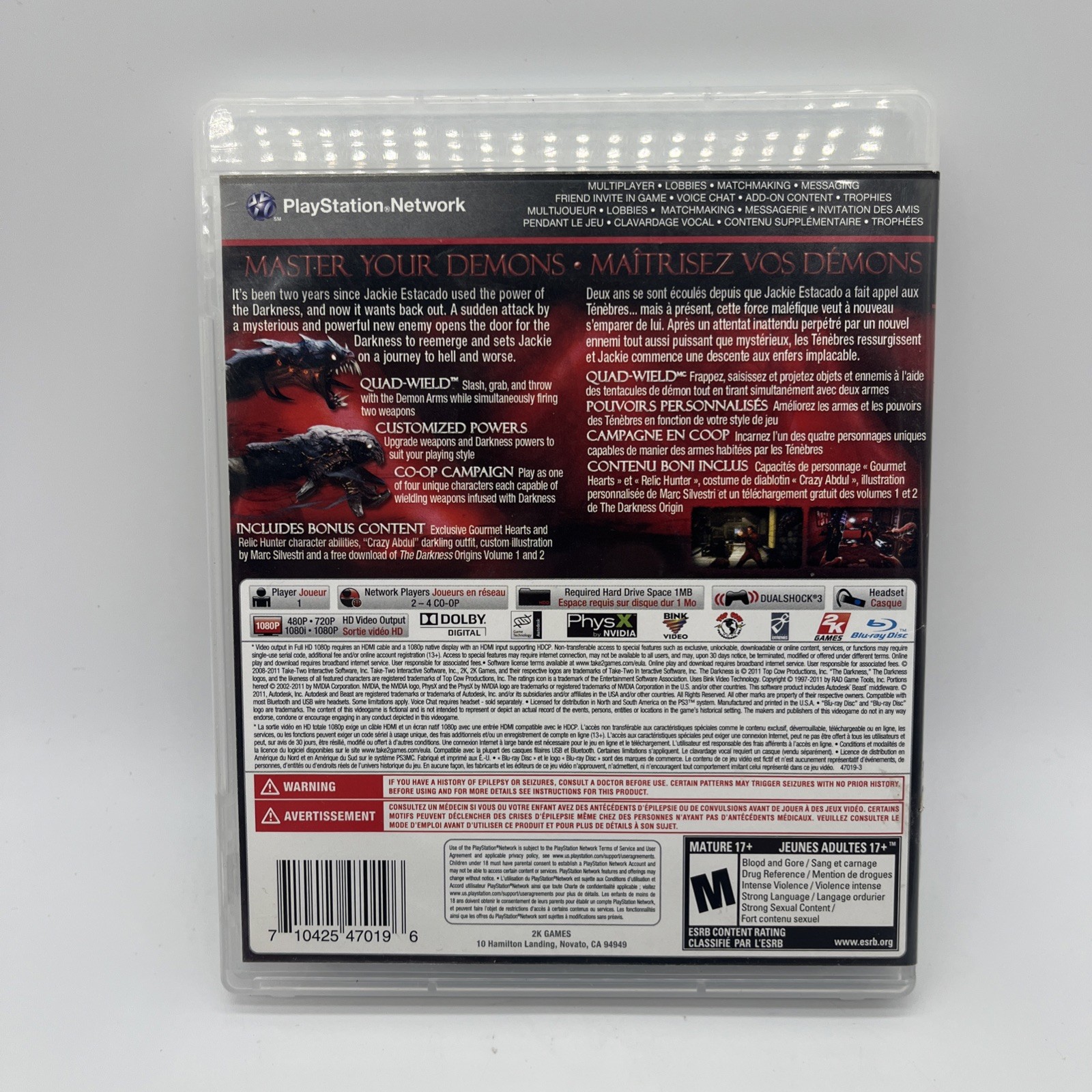 The Darkness II Limited Edition – PS3, Sony PlayStation 3, 2012, CIB w/ Poster