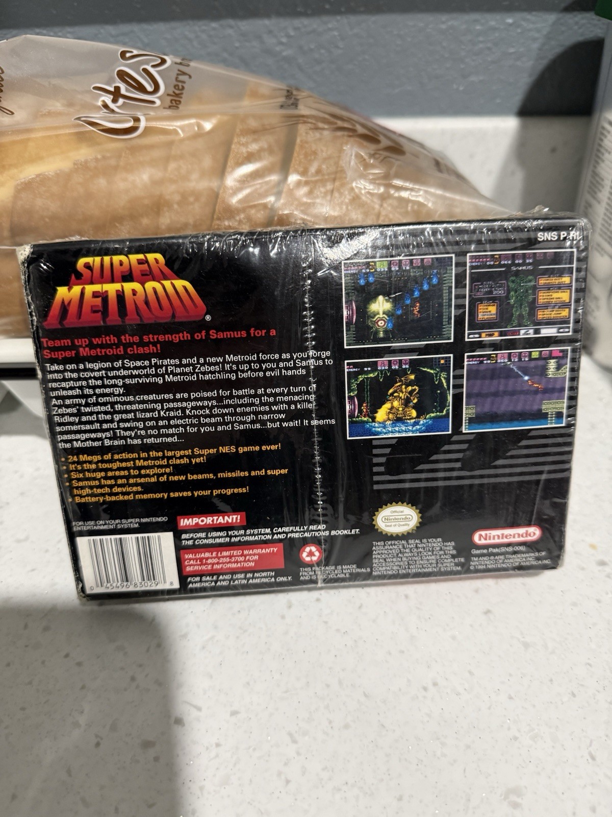 Super Metroid SNES Super Nintendo 100% Complete In Box 1st Print Manual Inserts