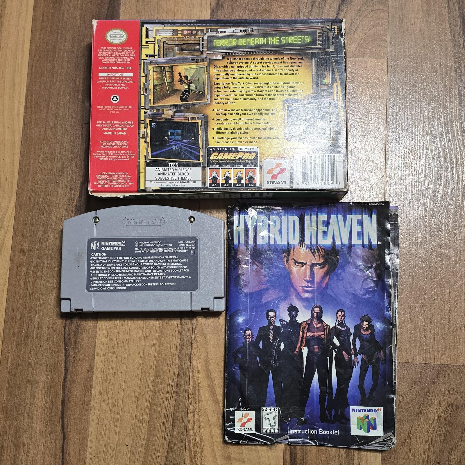 Hybrid Heaven Nintendo 64 N64 Game Complete CIB Box Manual T Konami NTSC 1999