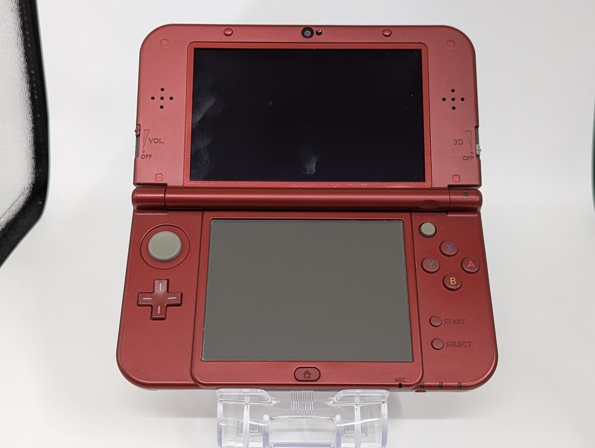 B104 Nintendo new 3DS LL XL console Metallic Red Japan w/pouch adapter fx