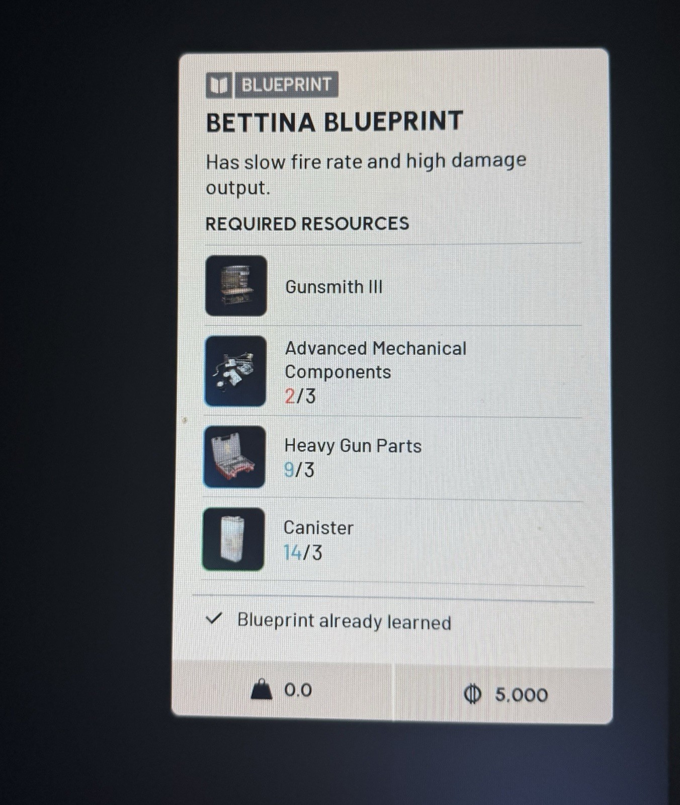 ARC Raiders Bettina Blueprint – USA SELLER