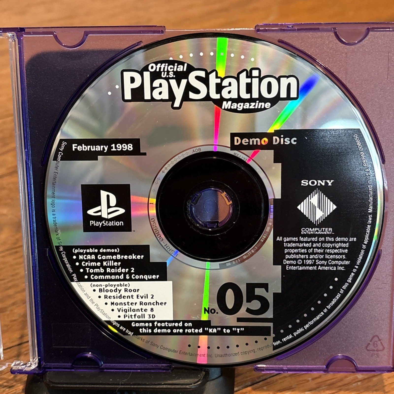 Official U.S. PlayStation Magazine Demo Disc #05 February 1998 CLEAN TESTED WORK