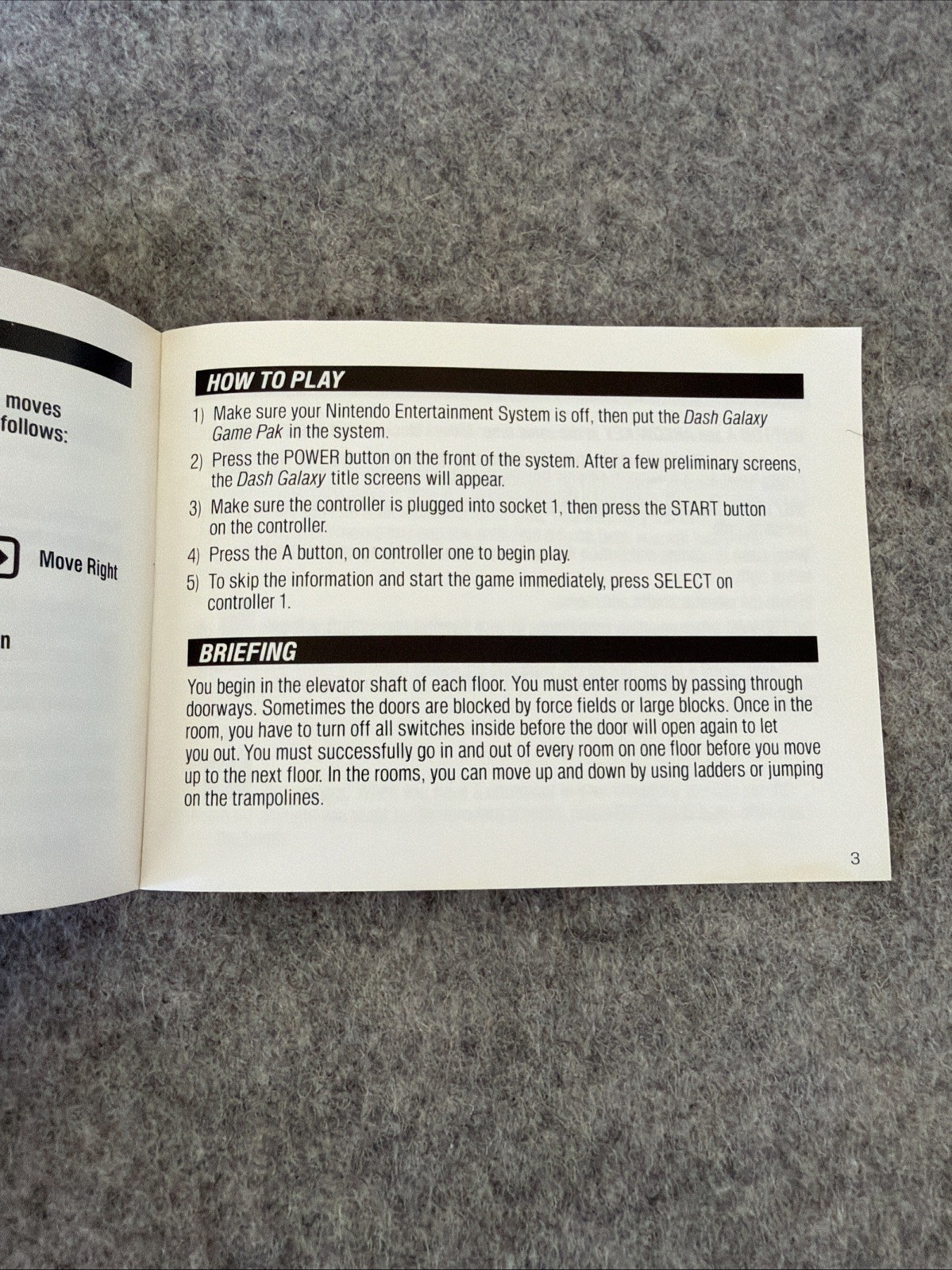 Dash Galaxy in the Alien Asylum (NES, 1990) – Instruction Manual / Booklet Only