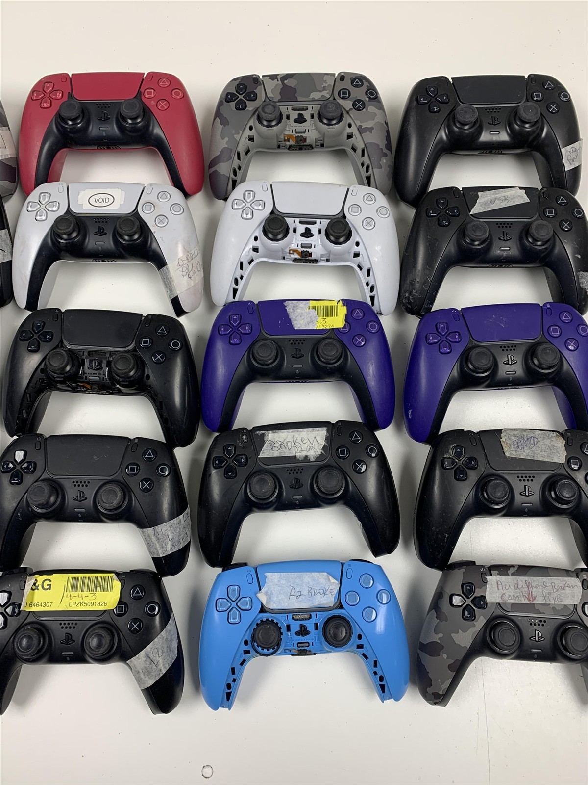Bulk Lot 20 Sony PS5 DualSense Controllers Broken Parts Repair Wholesale