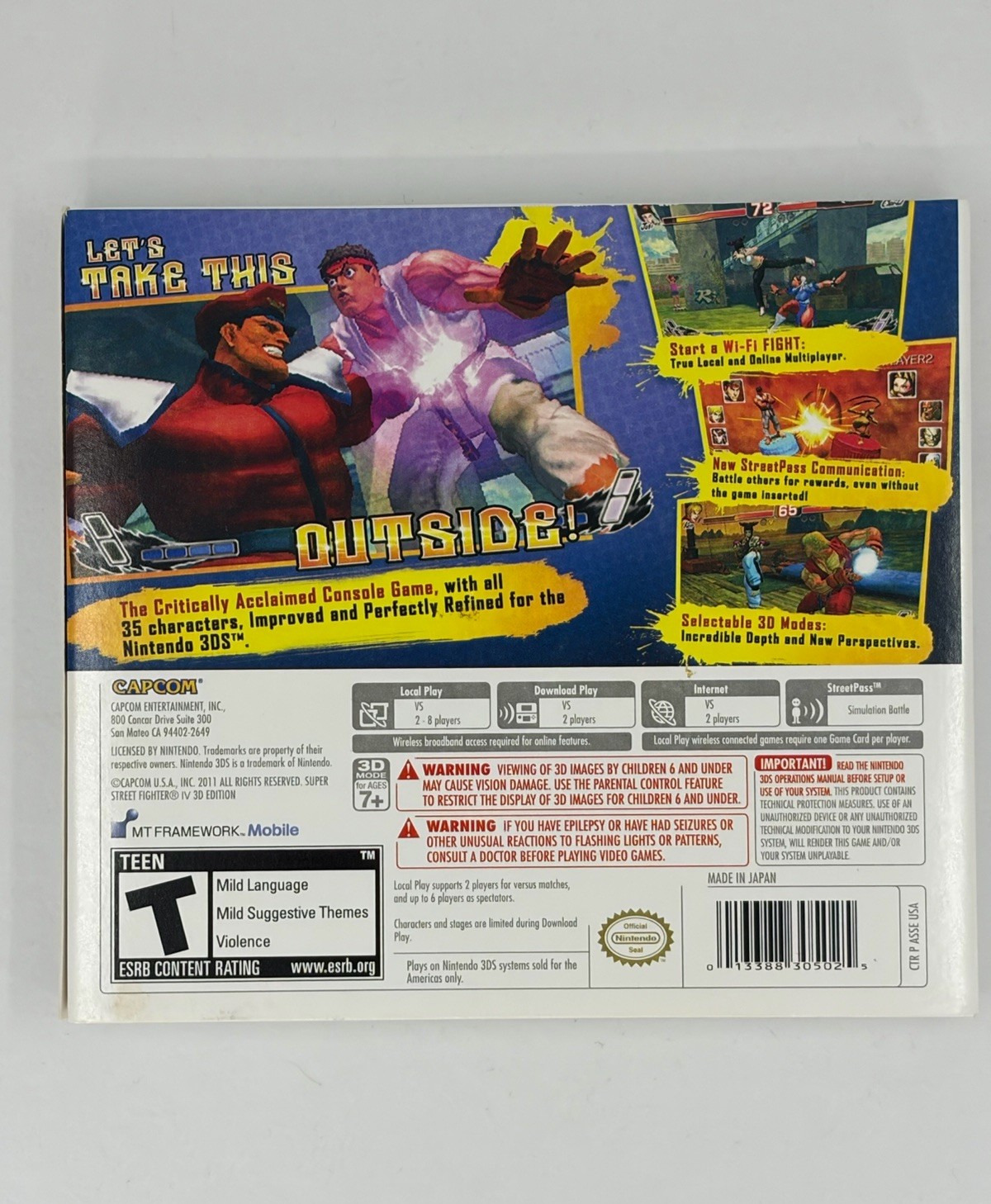 Super Street Fighter IV: 3D Edition – Nintendo 3DS – Case & Manual Only