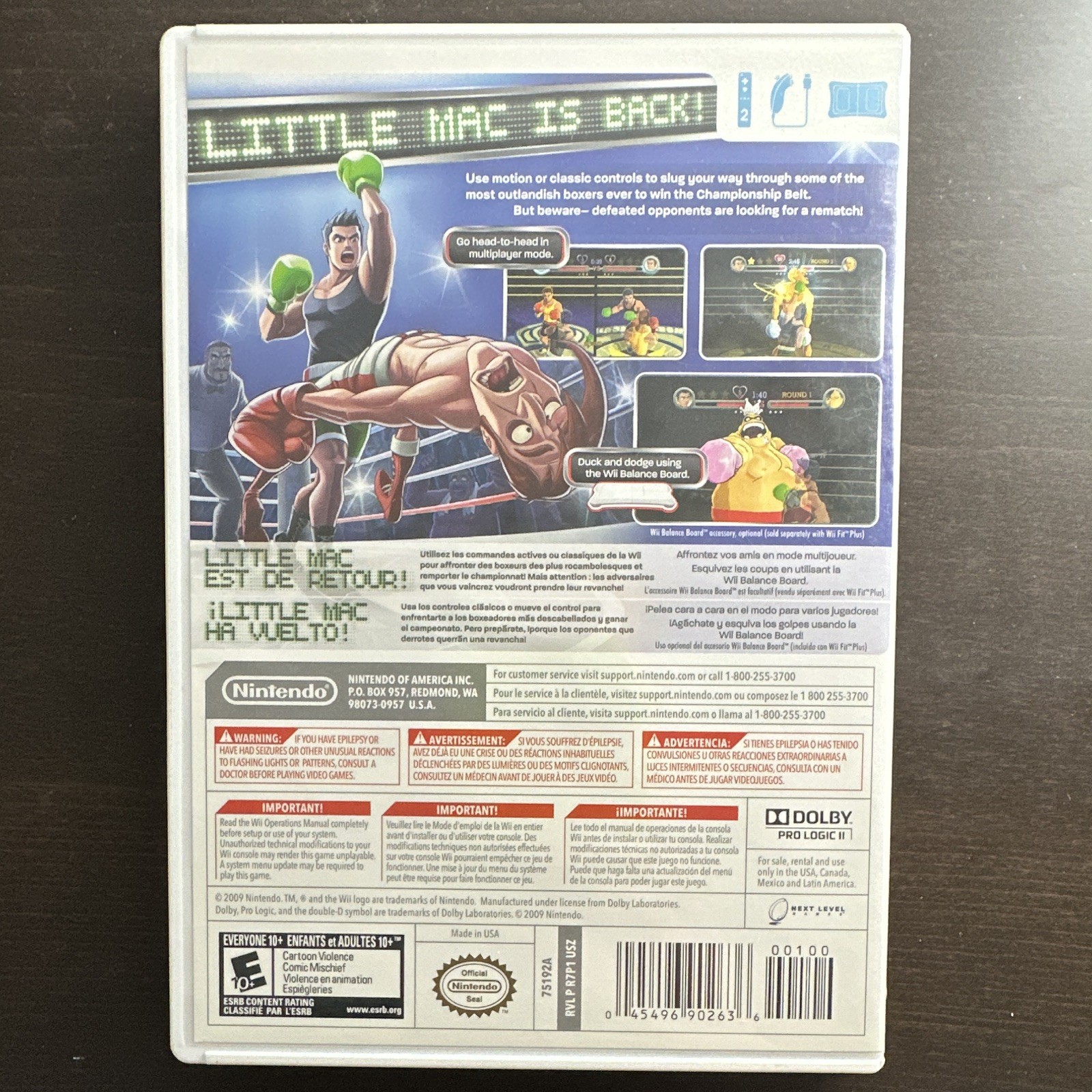 Punch-Out!! Nintendo Selects Wii CIB Manual Included